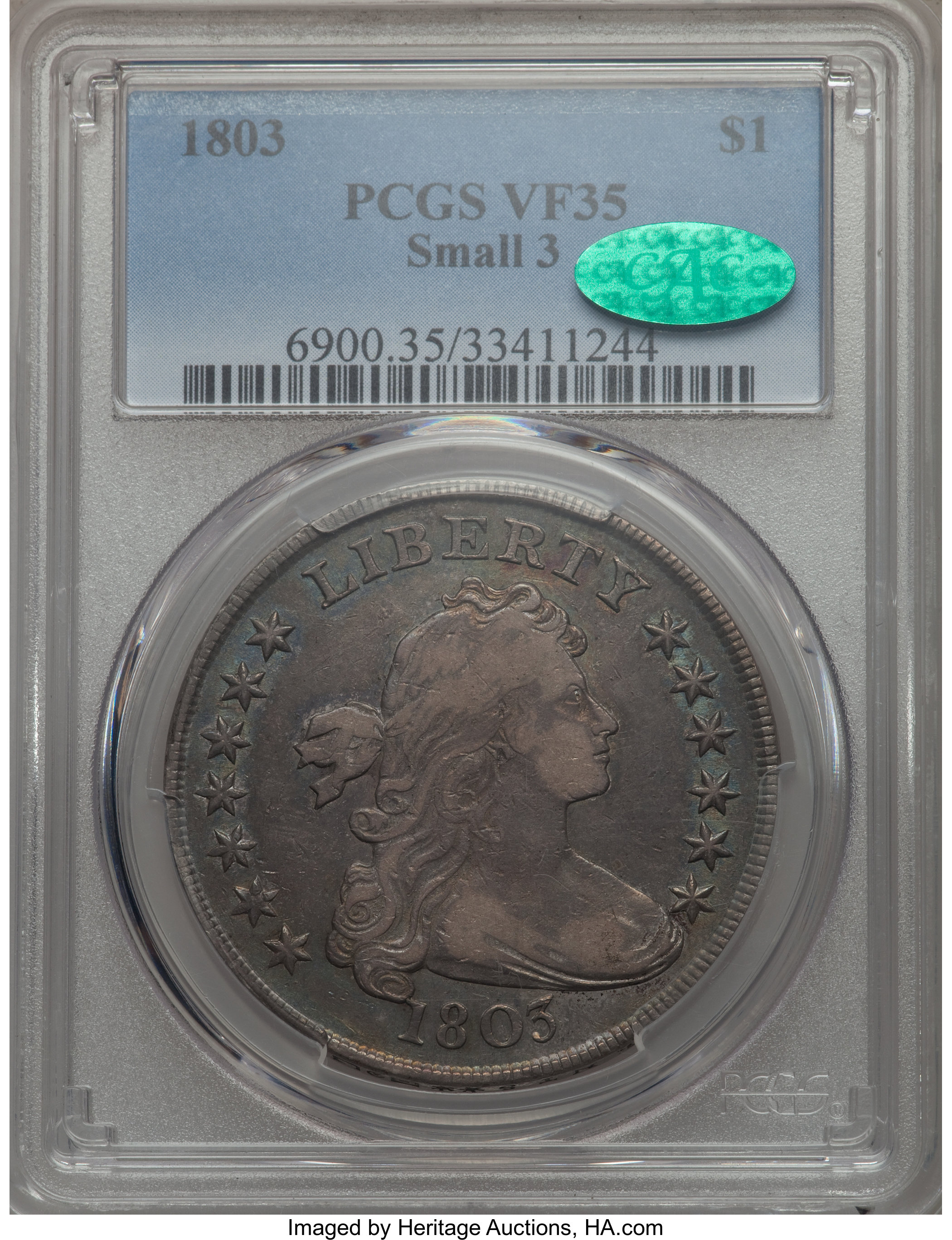 1803 $1  Small 3, B-4, BB-254 VF35 thumbnail 4