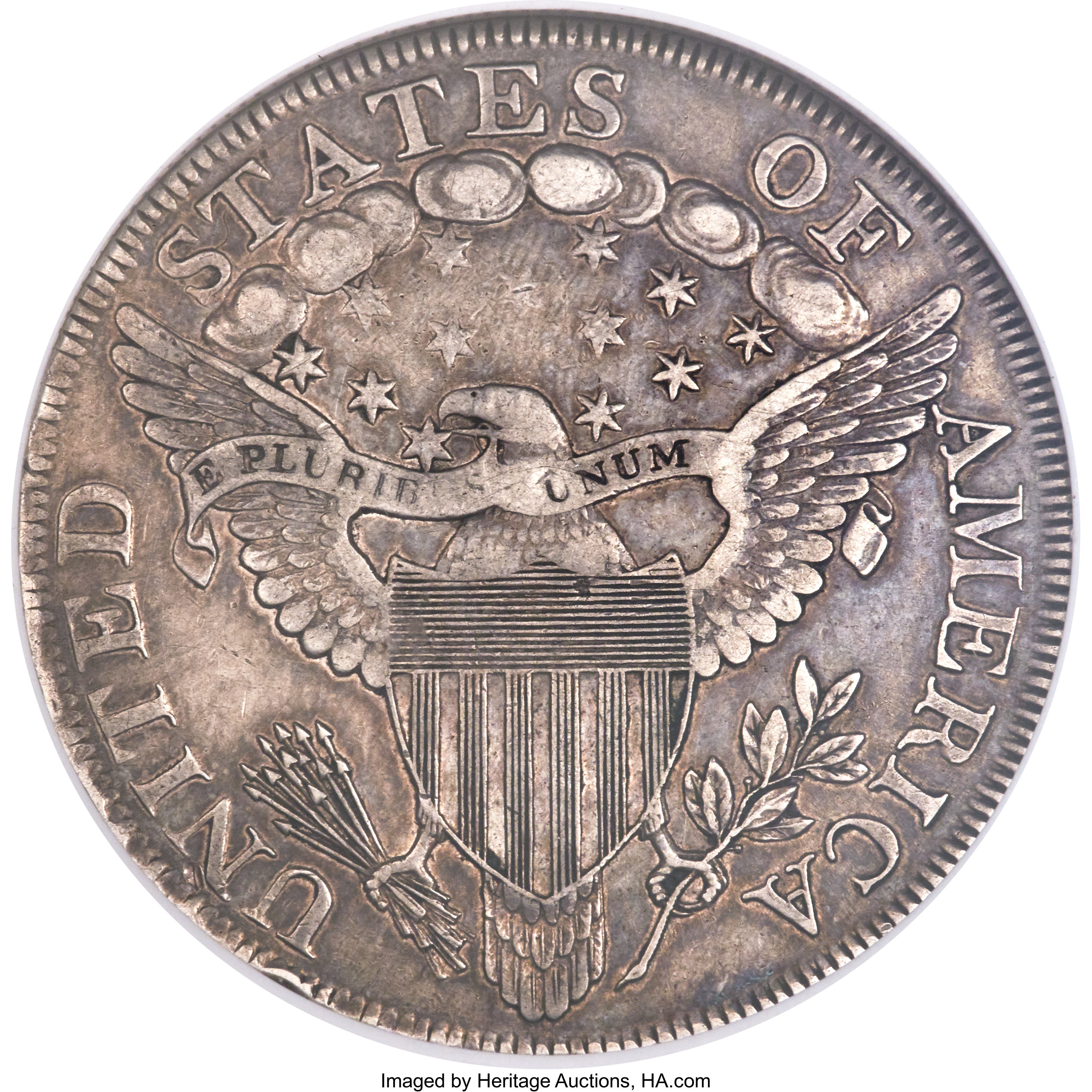 1798 $1  Large Eagle, Pointed 9, Close Date, B-29, BB-119 AU58 thumbnail 23