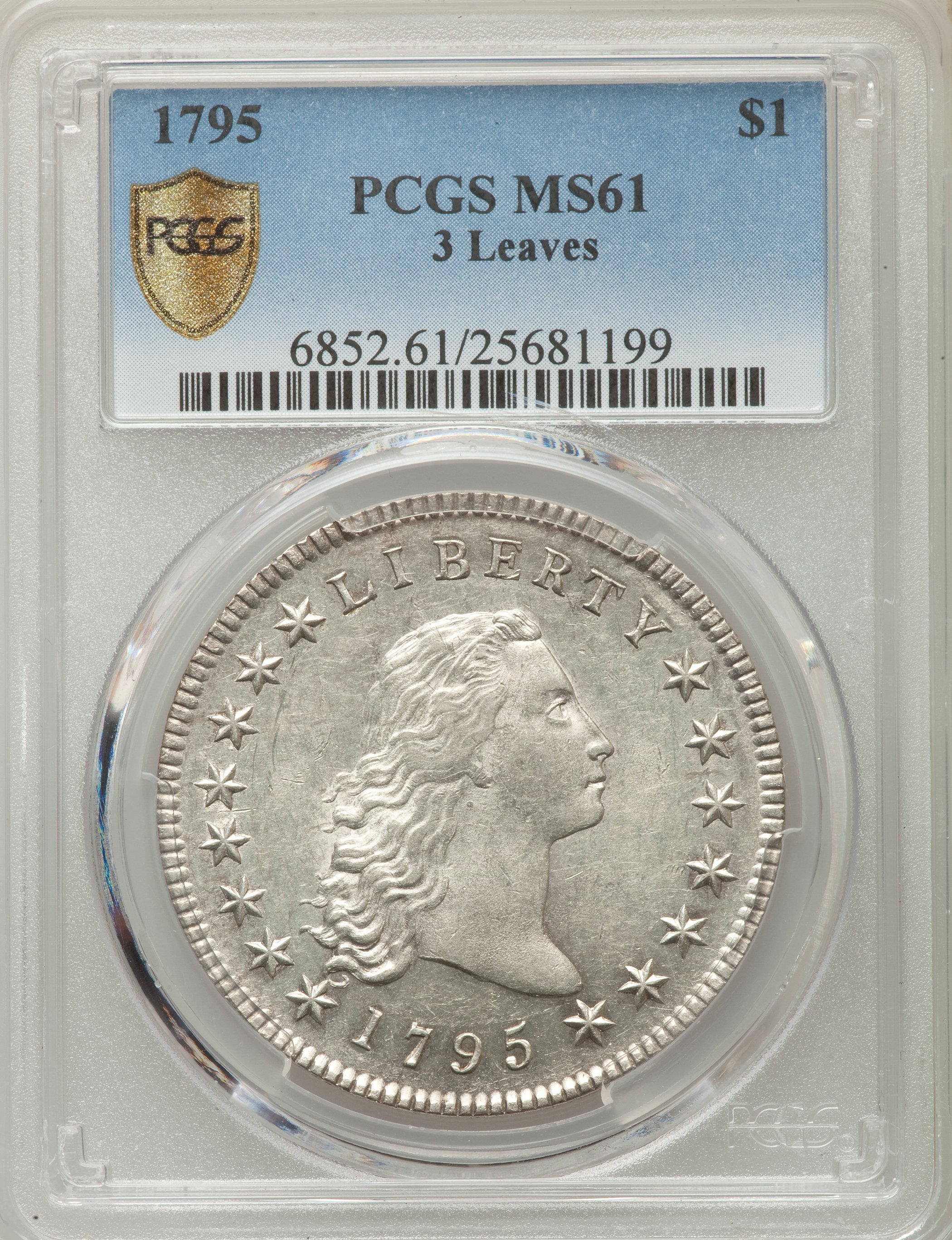 1795 $1  Flowing Hair, 3 Leaves, B-7, BB-18 MS63 CAC thumbnail 12