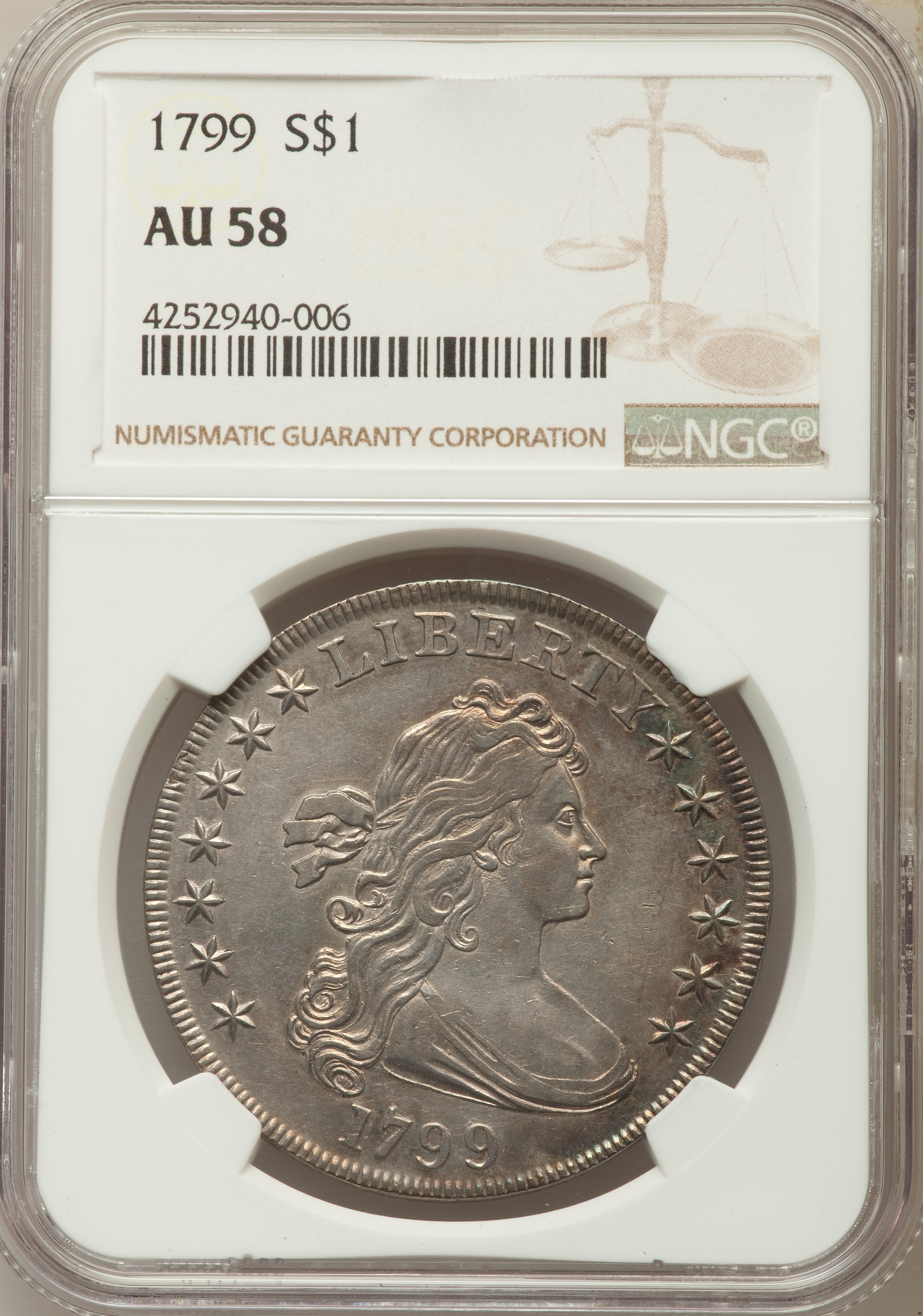 1799 $1  7x6 Stars, B-7, BB-156 MS61 thumbnail 6