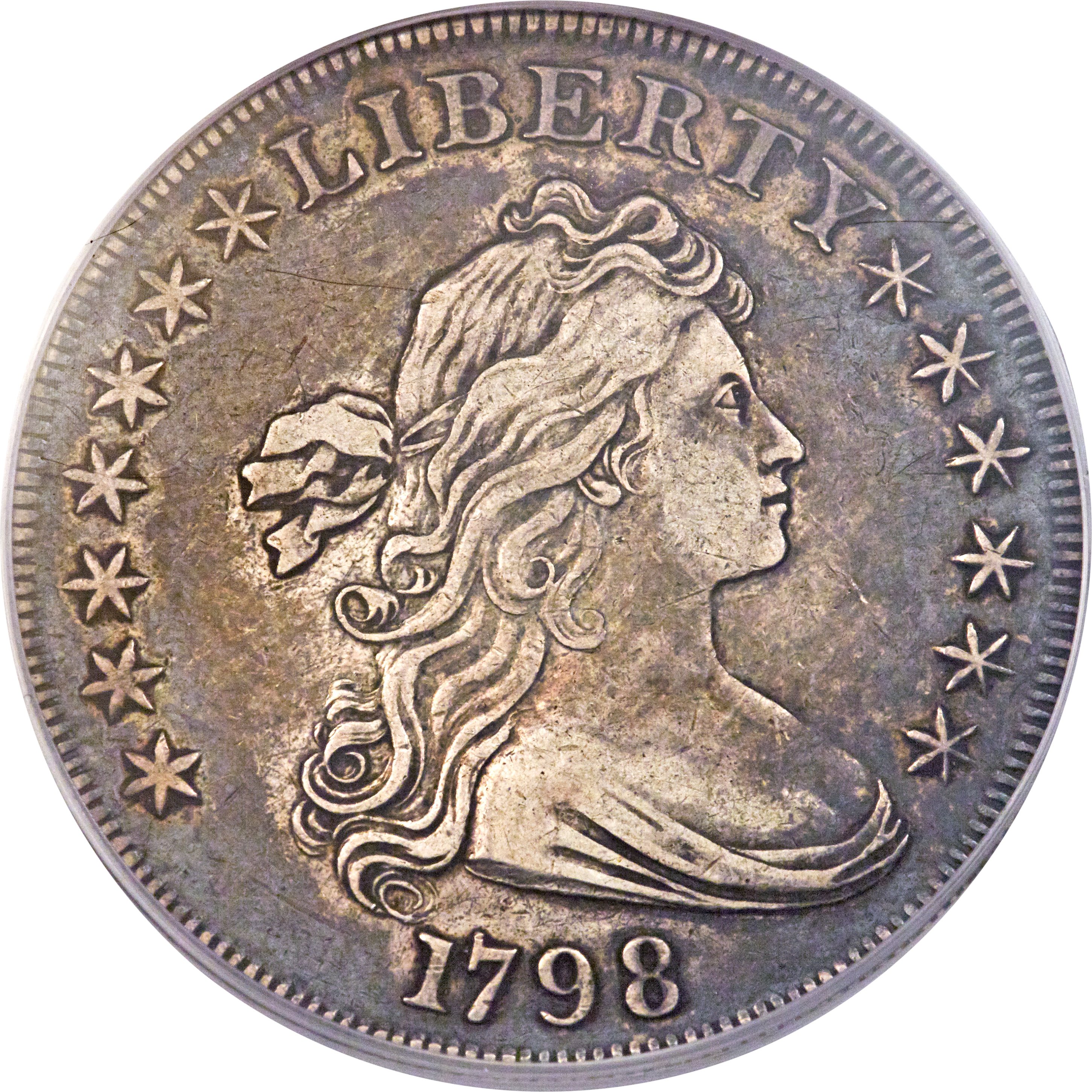 1798 $1 Large Eagle, Pointed 9, Wide Date, B-12, BB-120, R.4, VF35 PCGS. ...