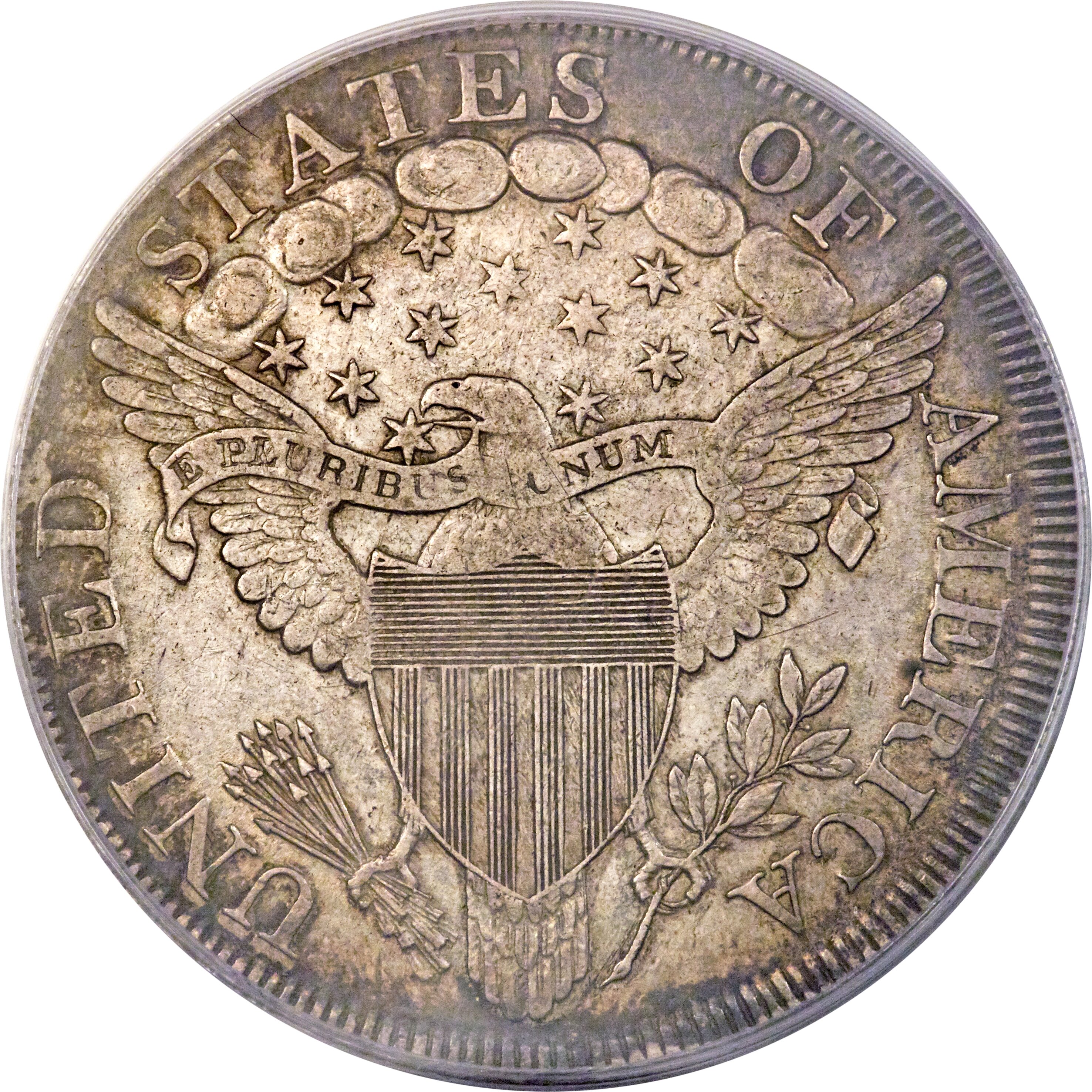 1798 $1  Large Eagle, Pointed 9, Wide Date, B-12, BB-120 VF35 CAC thumbnail 11