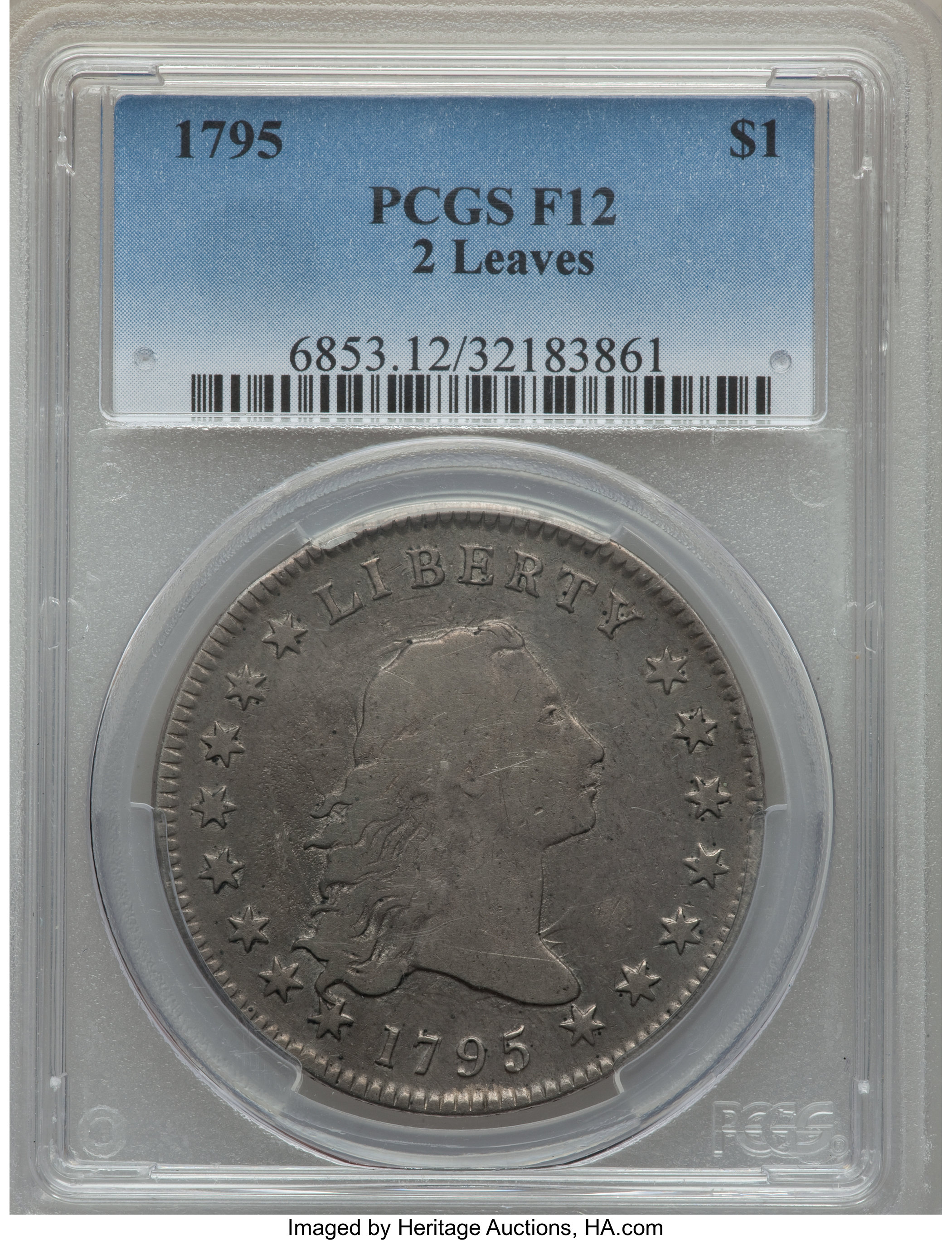 1795 $1  Flowing Hair, 2 Leaves, B-9, BB-13 P1 thumbnail 18