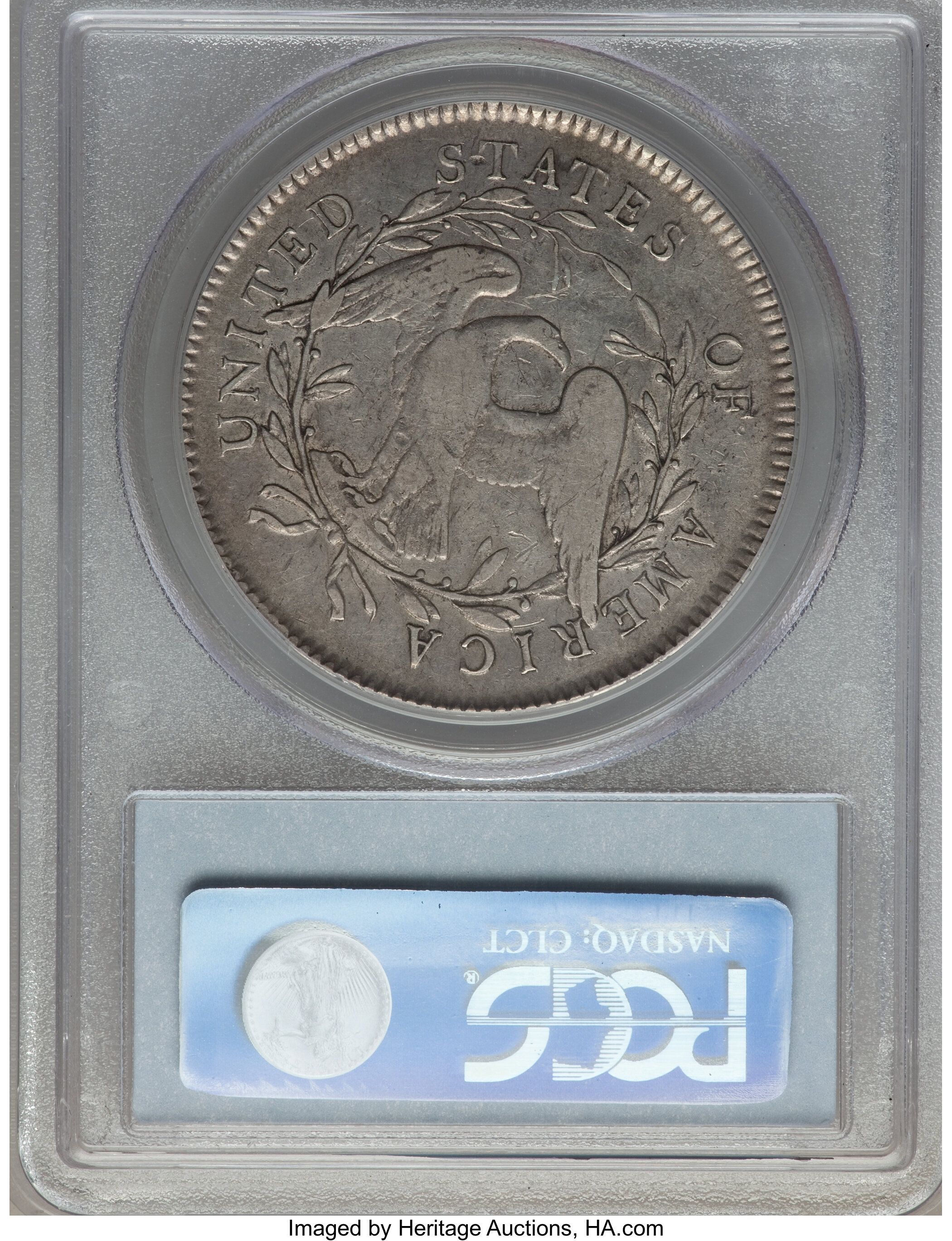 1795 $1  Flowing Hair, 2 Leaves, B-2, BB-20 VF35 thumbnail 2