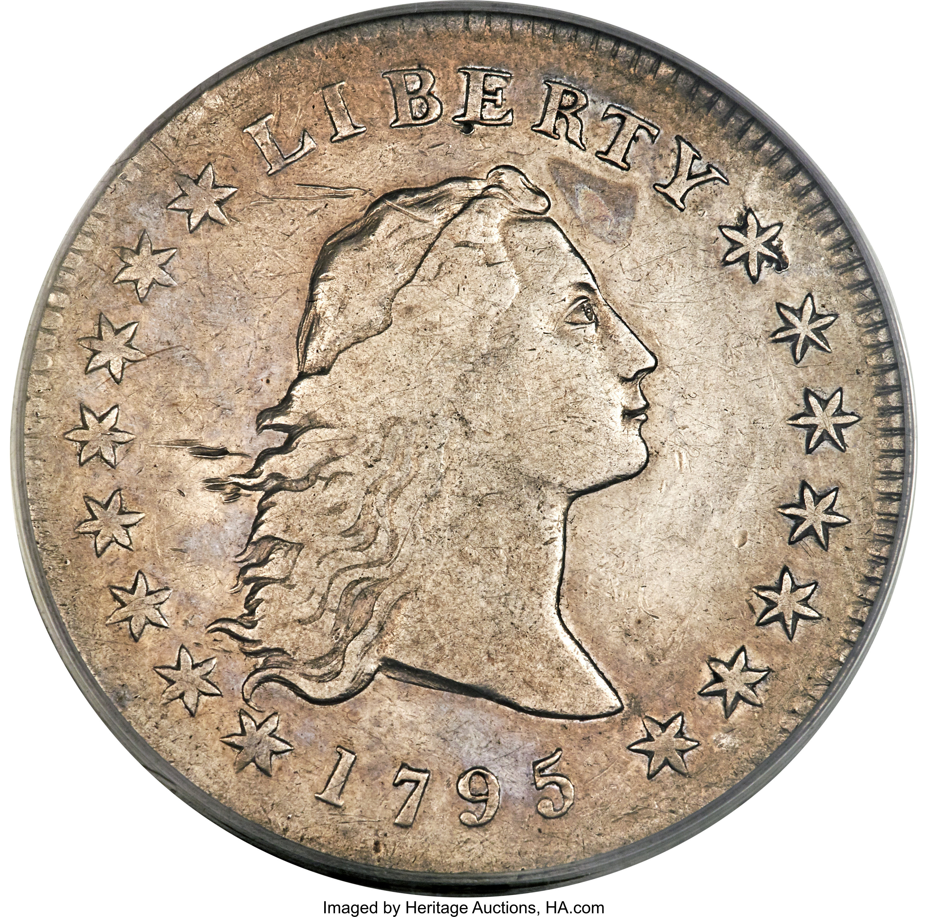 1795 $1 Flowing Hair, Three Leaves, B-6, BB-25, R.3, VF20 PCGS. ...