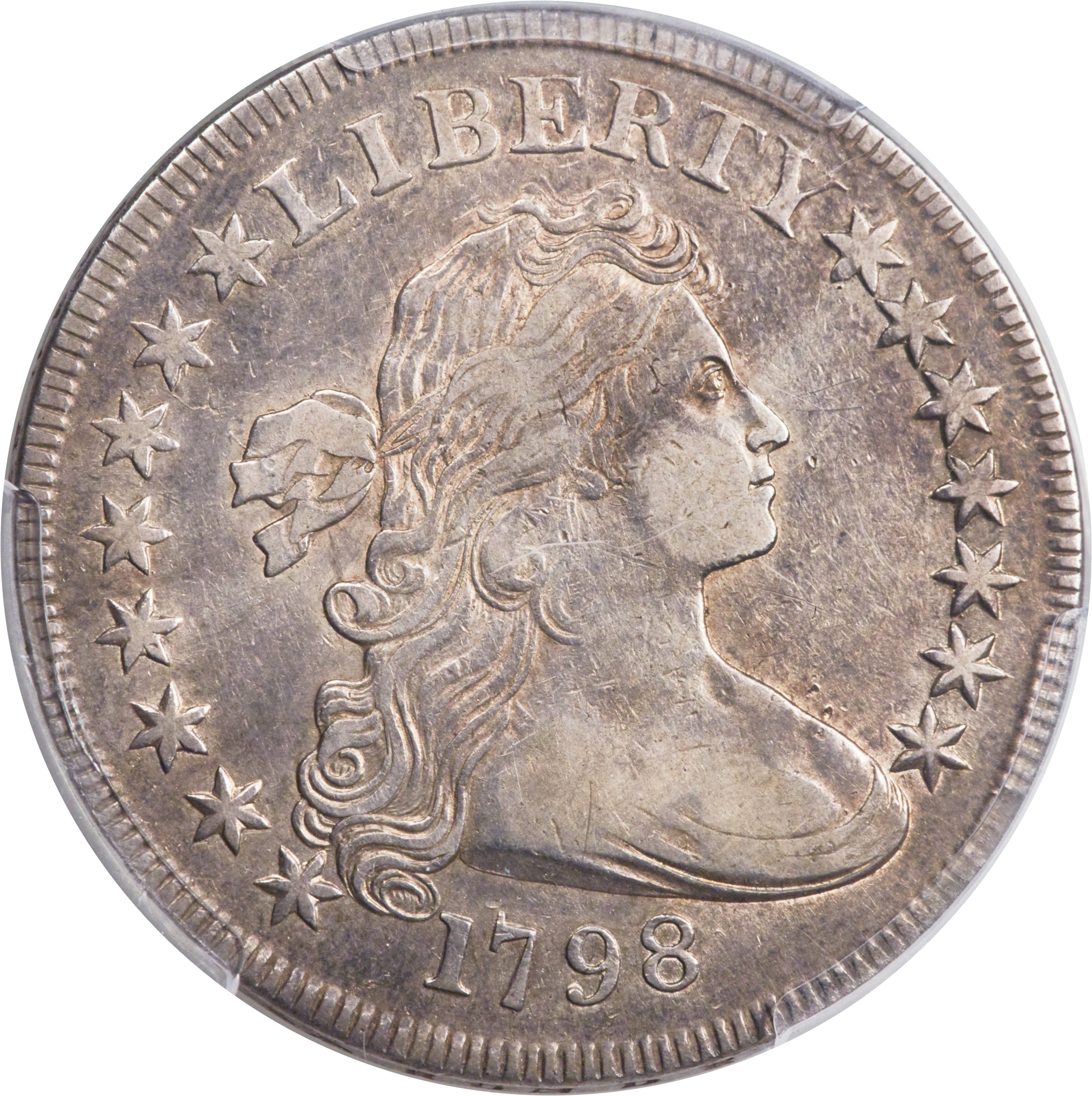1798 $1 Small Eagle, 15 Stars, B-2, BB-81, R.3, VF35 PCGS. ...