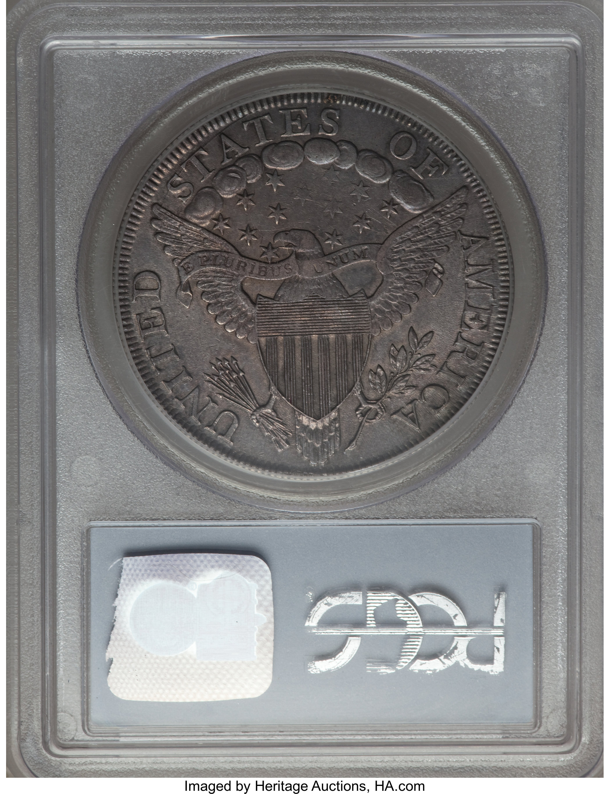 1798 $1  Large Eagle, Pointed 9, Wide Date, B-12, BB-120 MS62 CAC thumbnail 4