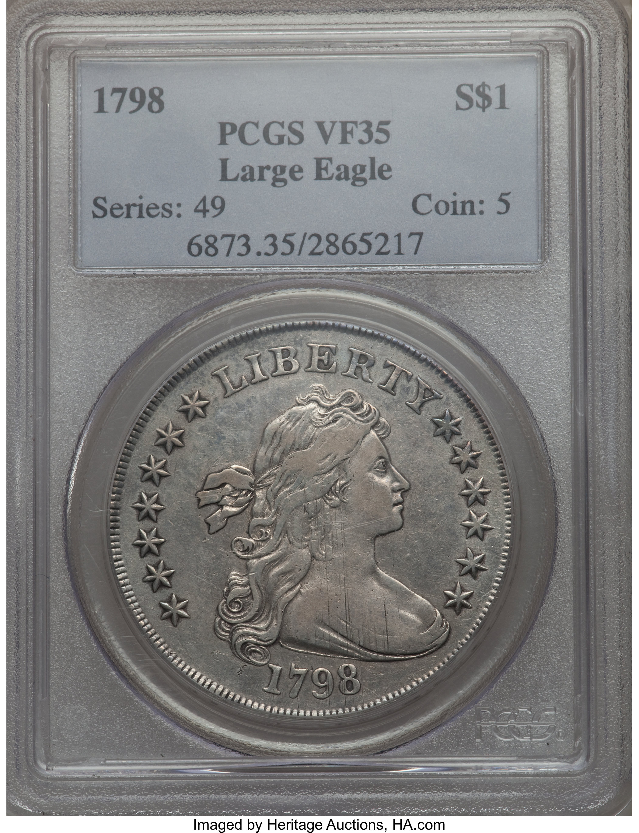1798 $1  Large Eagle, Pointed 9, Close Date, B-25, BB-123 VF20 thumbnail 25