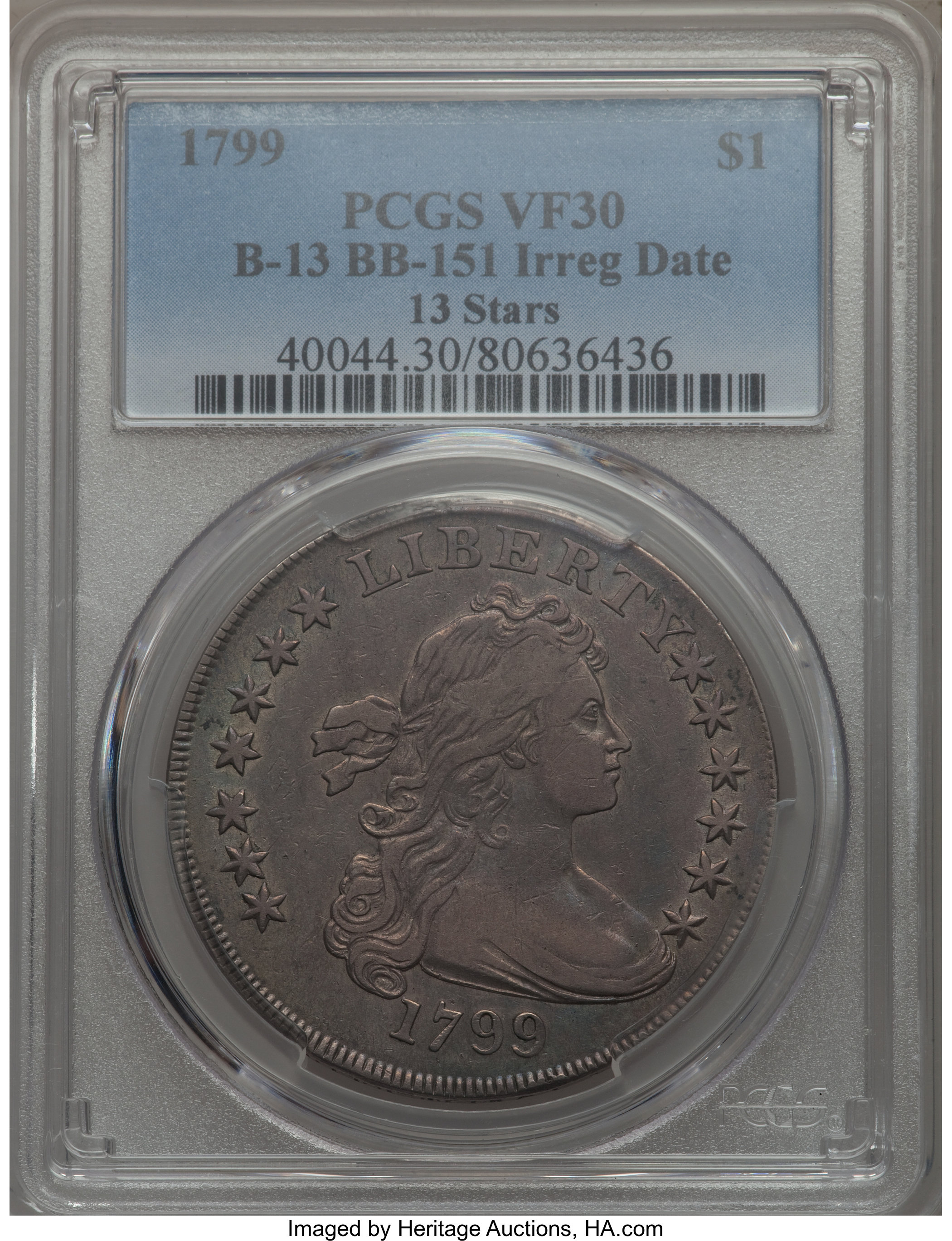 1799 $1  Irregular Date, 13 Stars, B-13, BB-151 AG3 thumbnail 20
