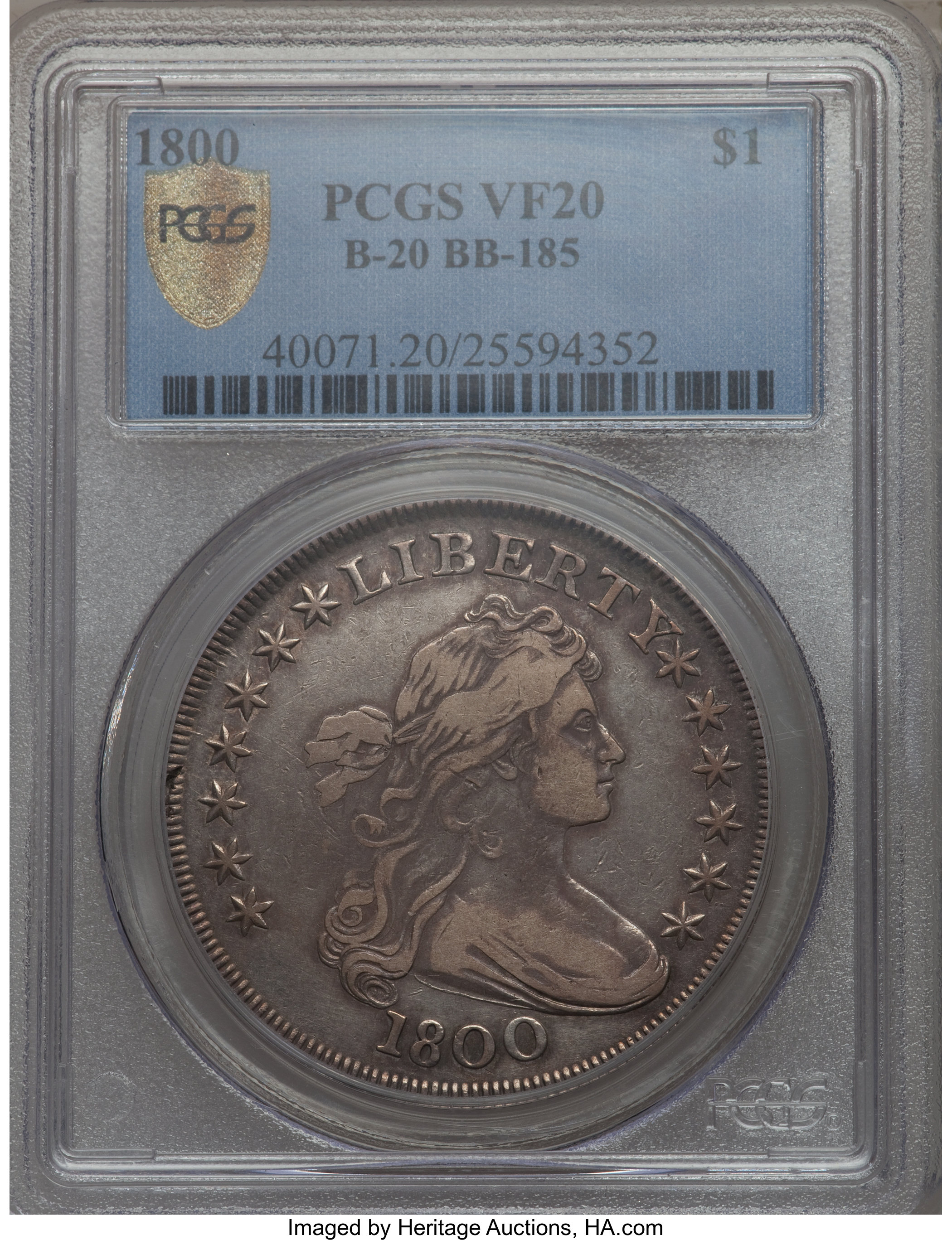 1800 $1  B-20, BB-185 AU58 thumbnail 18
