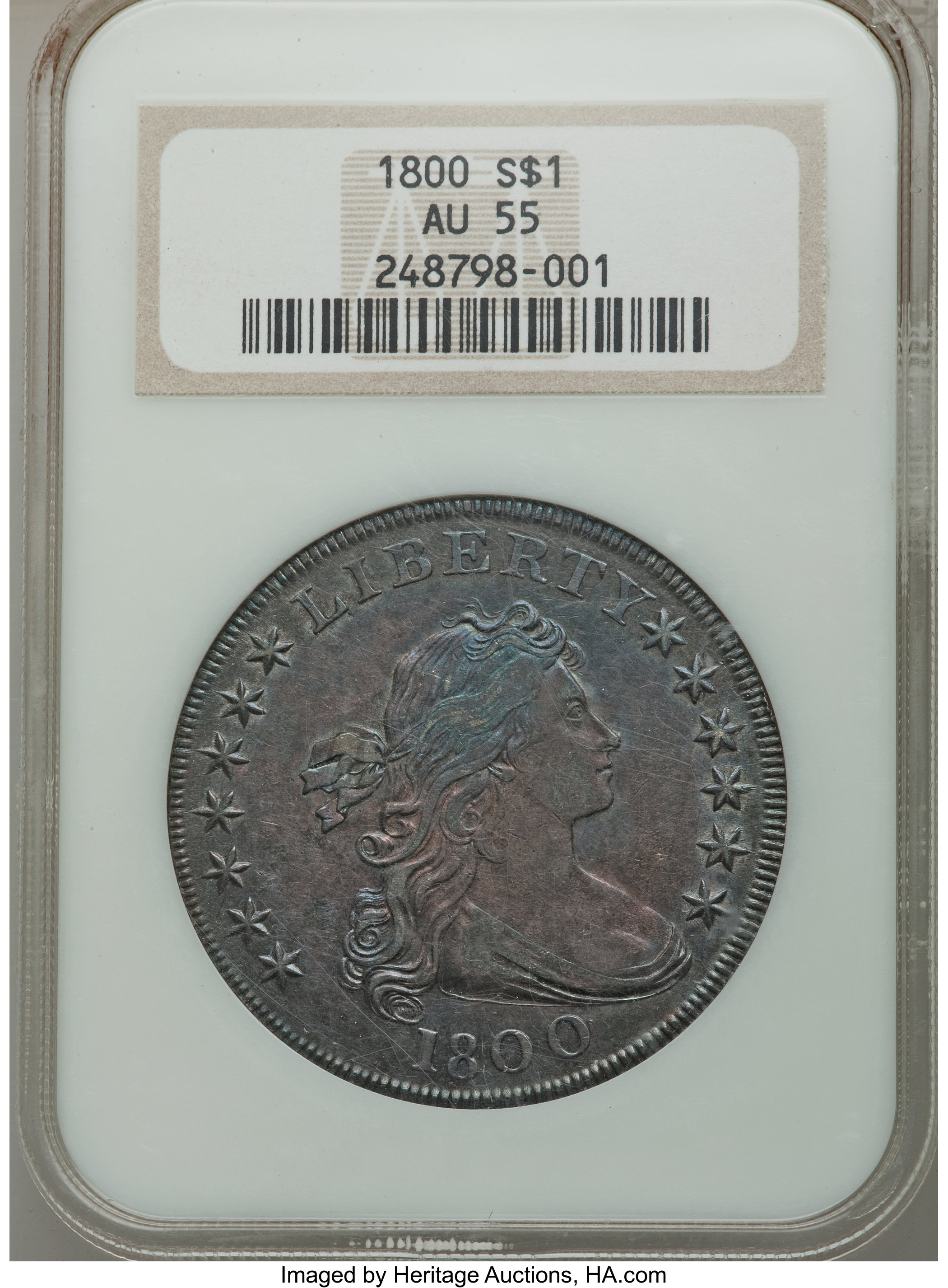 1800 $1  Wide Date, Low 8, AMERICAI MS60 thumbnail 19