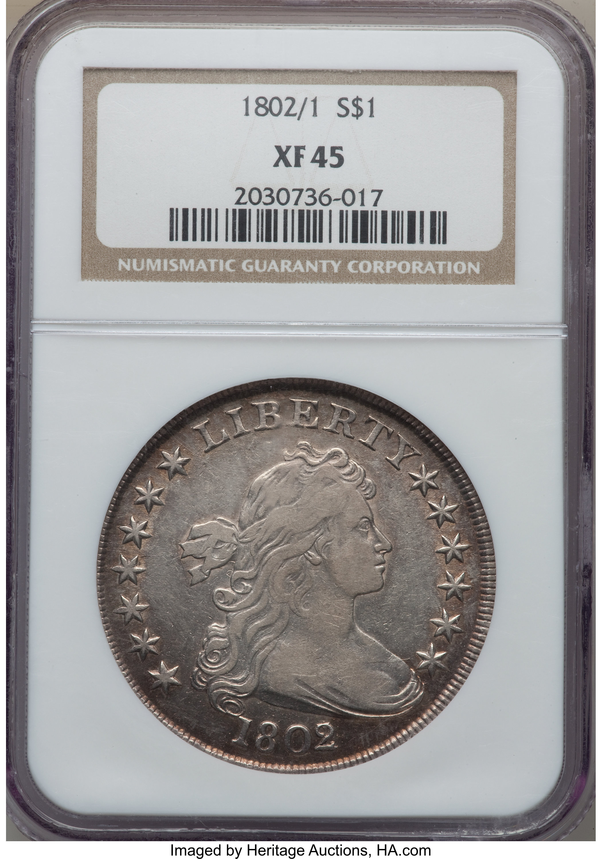 1802/1 $1  Narrow Date, B-1, BB-231 XF40 thumbnail 5