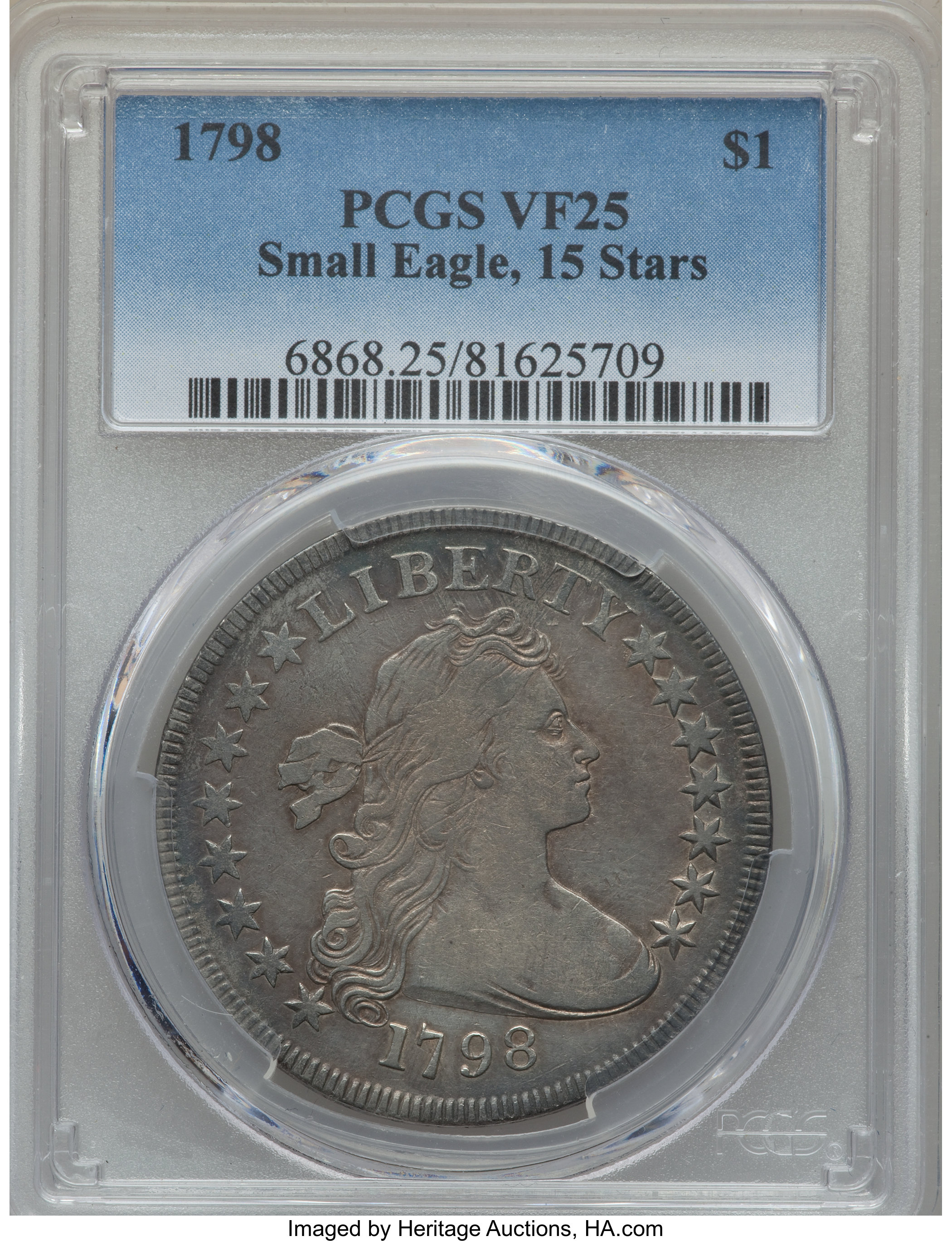 1798 $1  Small Eagle, 15 Stars Obverse, B-2, BB-81 VG10 thumbnail 27