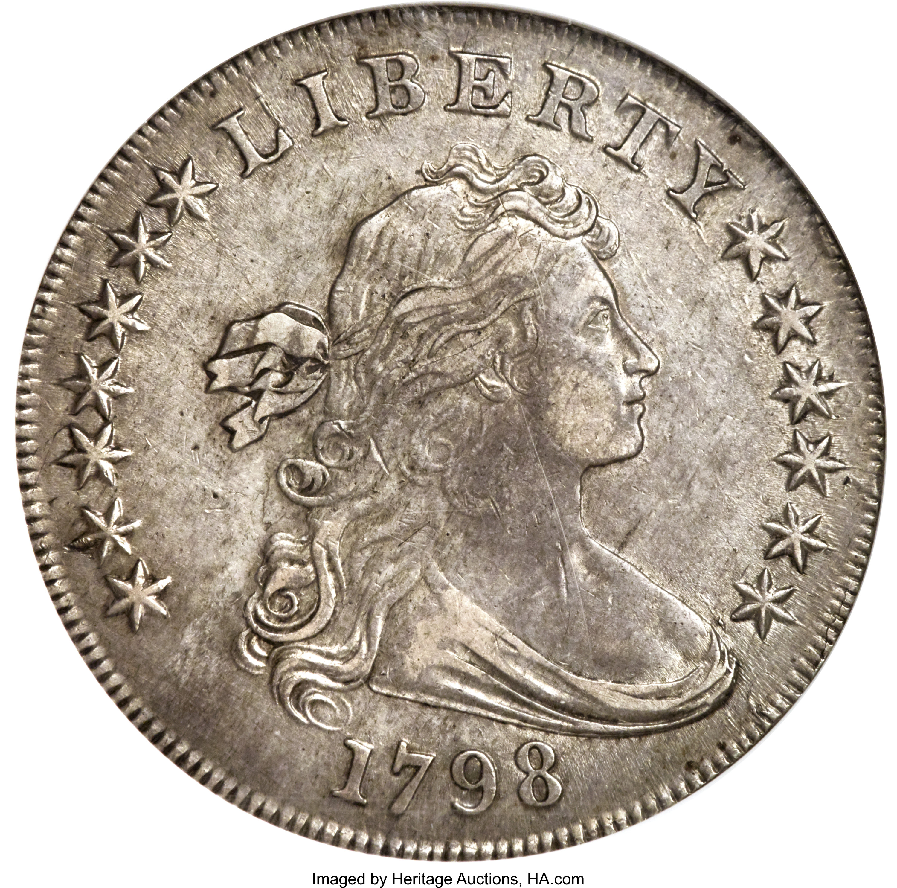 1798 $1  Large Eagle, Pointed 9, 10 Arrows, B-13, BB-108 MS60 thumbnail 20