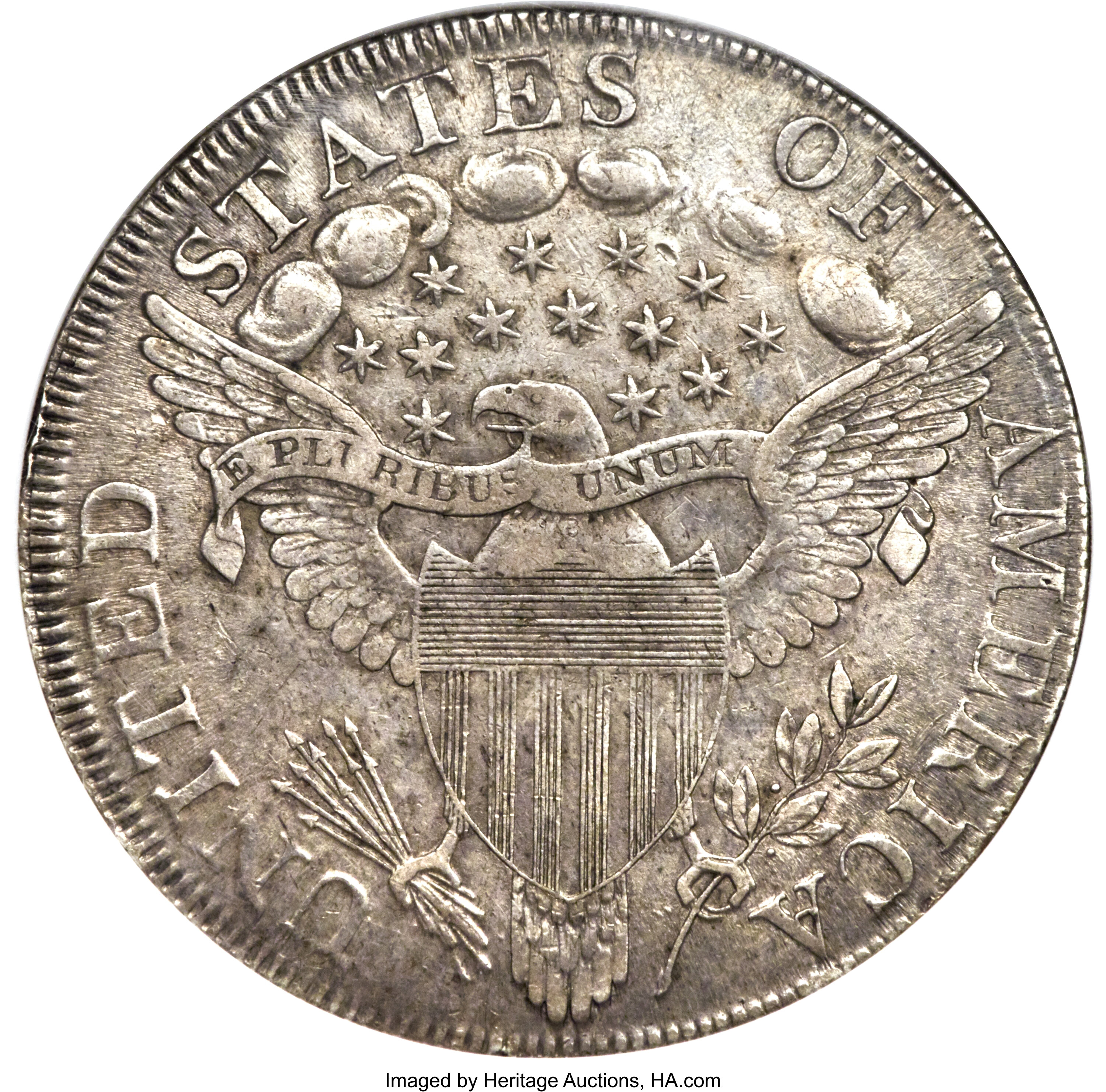 1798 $1  Large Eagle, Pointed 9, 10 Arrows, B-13, BB-108 MS60 thumbnail 22