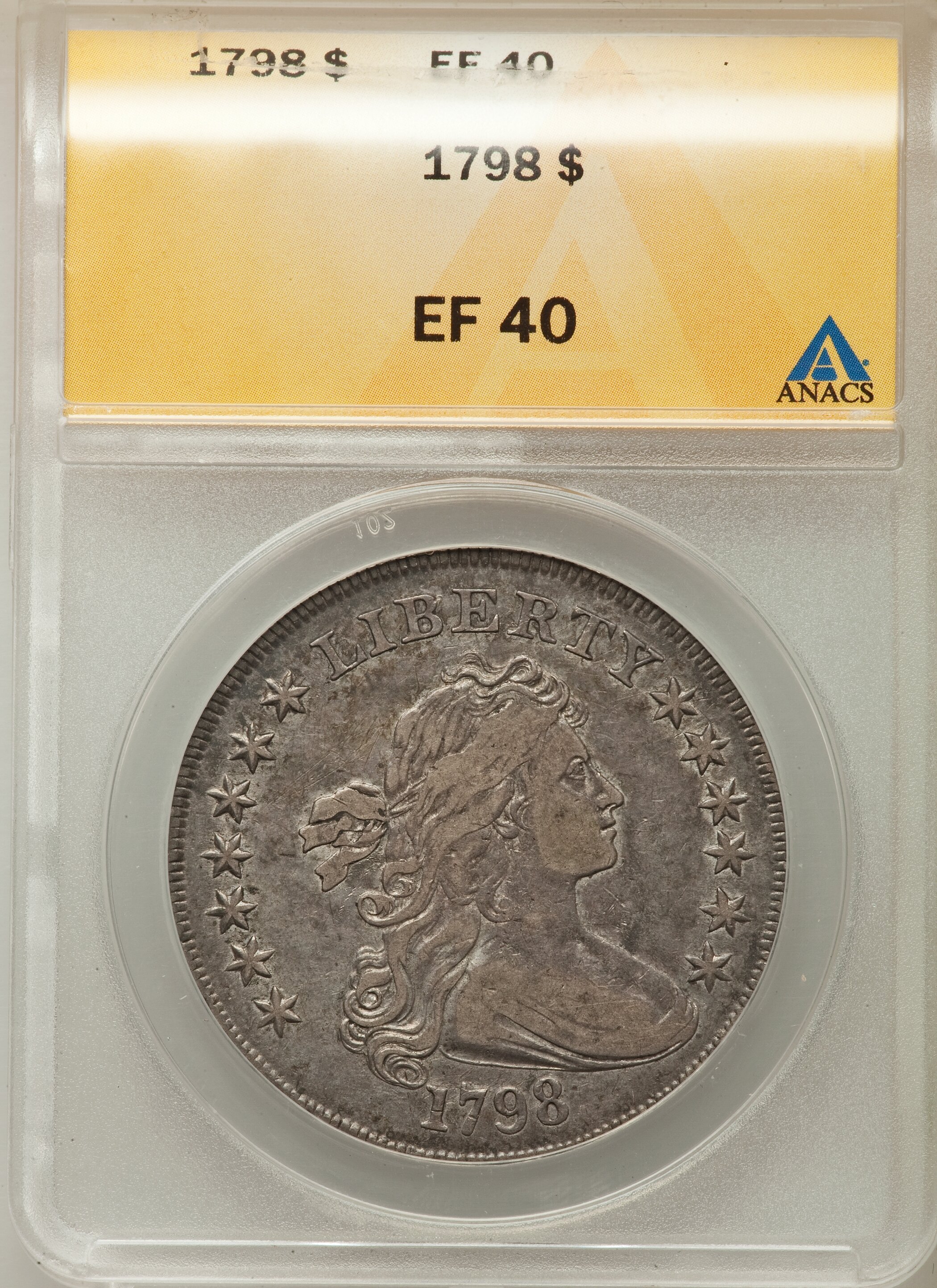1798 $1  Large Eagle, Pointed 9, Close Date, B-25, BB-123 XF40 thumbnail 11