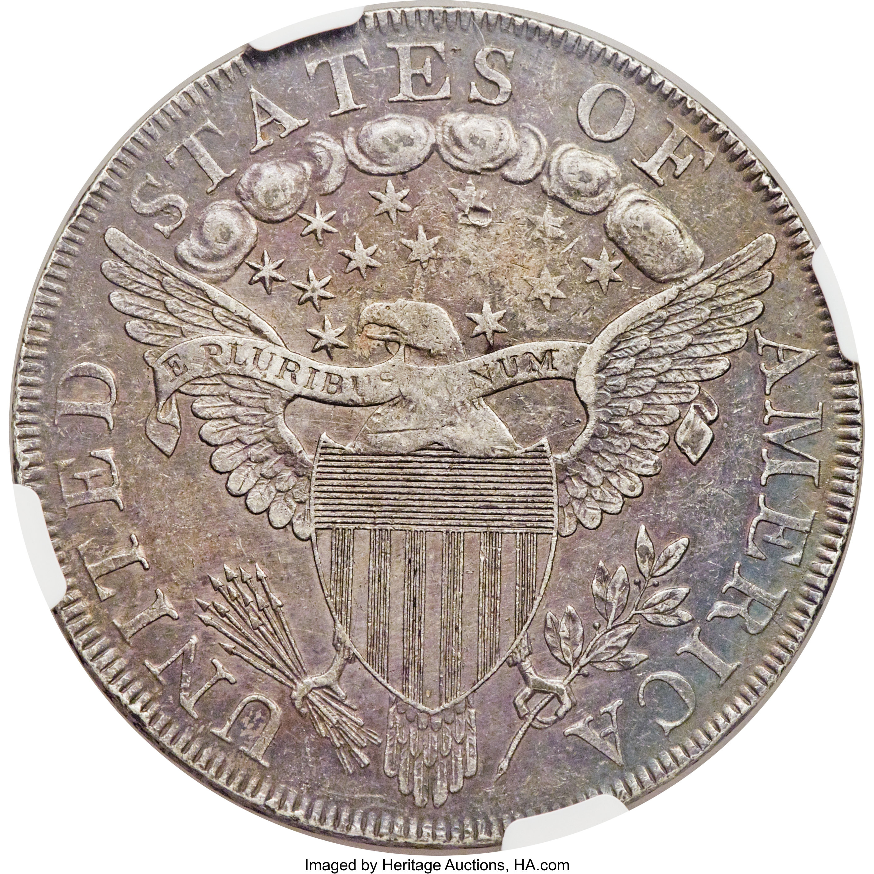 1798 $1  Large Eagle, Pointed 9, Wide Date, B-15, BB-112 XF45 thumbnail 3