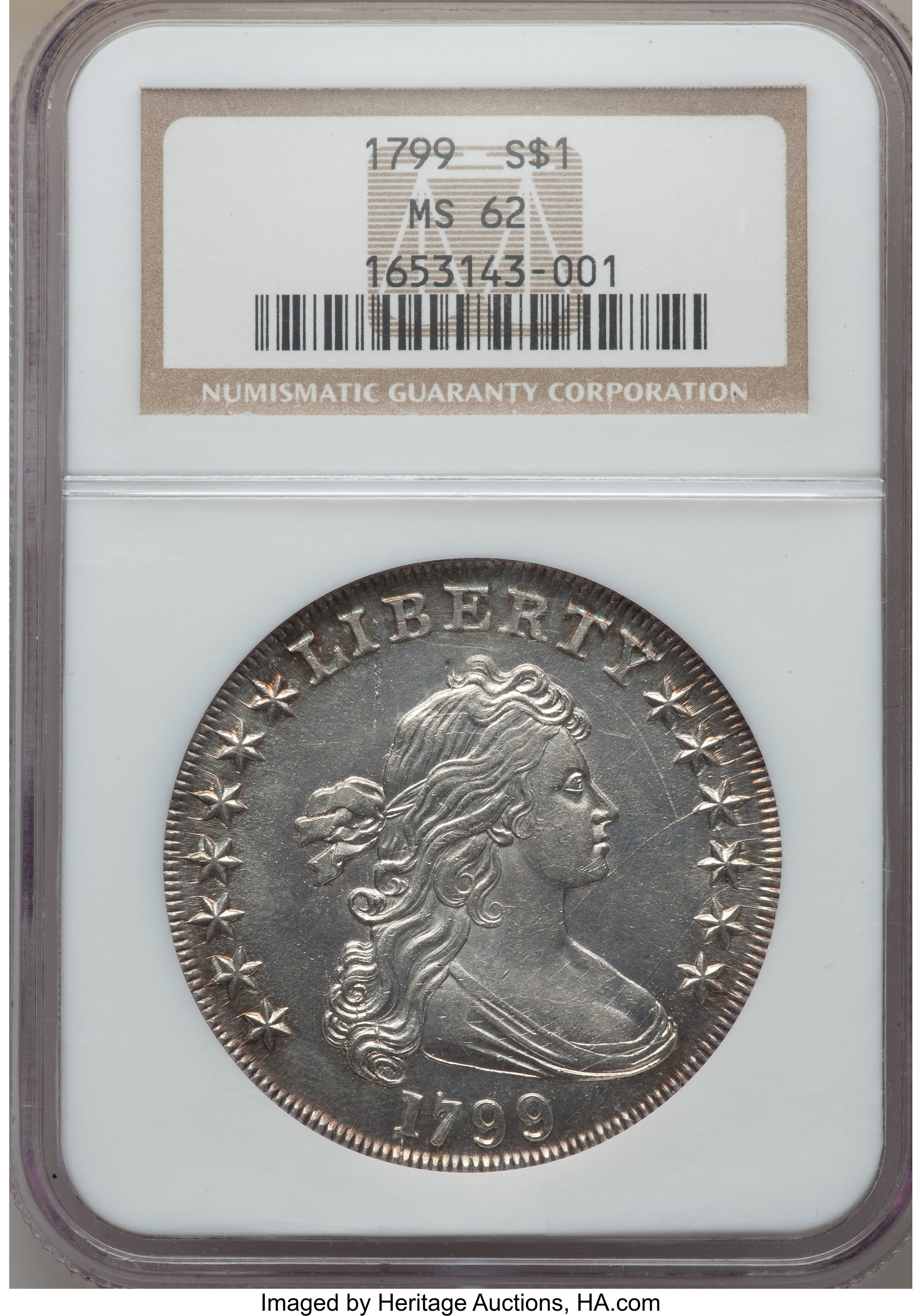 1799 $1  7x6 Stars, B-9, BB-166 MS62 thumbnail 4