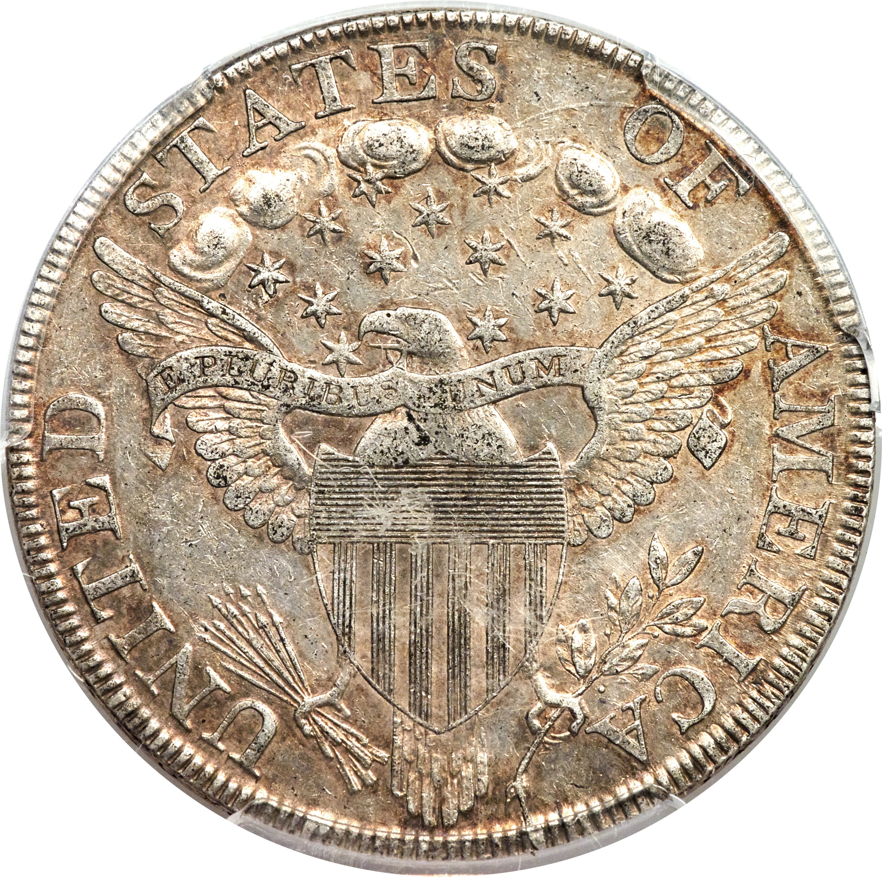 1798 $1  Large Eagle, Pointed 9, 5 Berries, B-24, BB-124 AU53 CAC thumbnail 4
