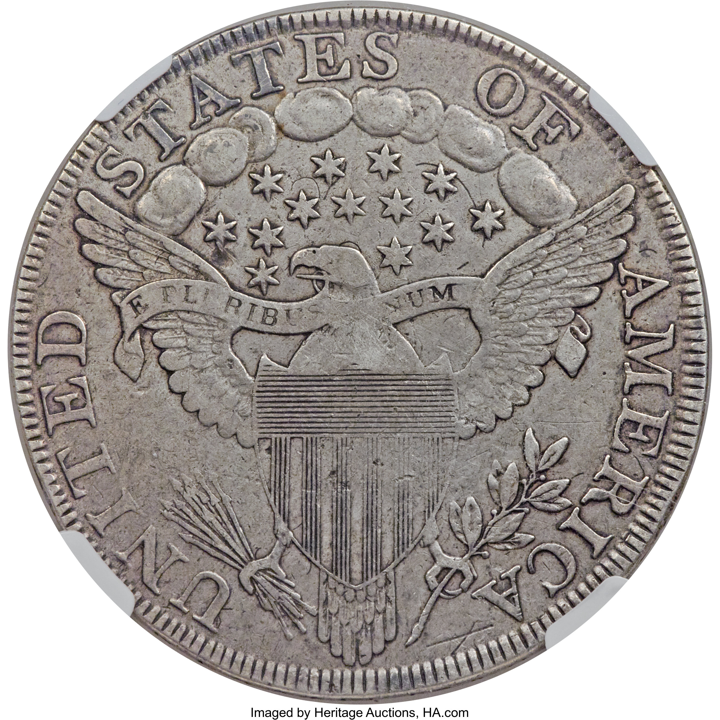 1798 $1  Large Eagle, Pointed 9, Wide Date, B-22, BB-104 F15 CAC thumbnail 7