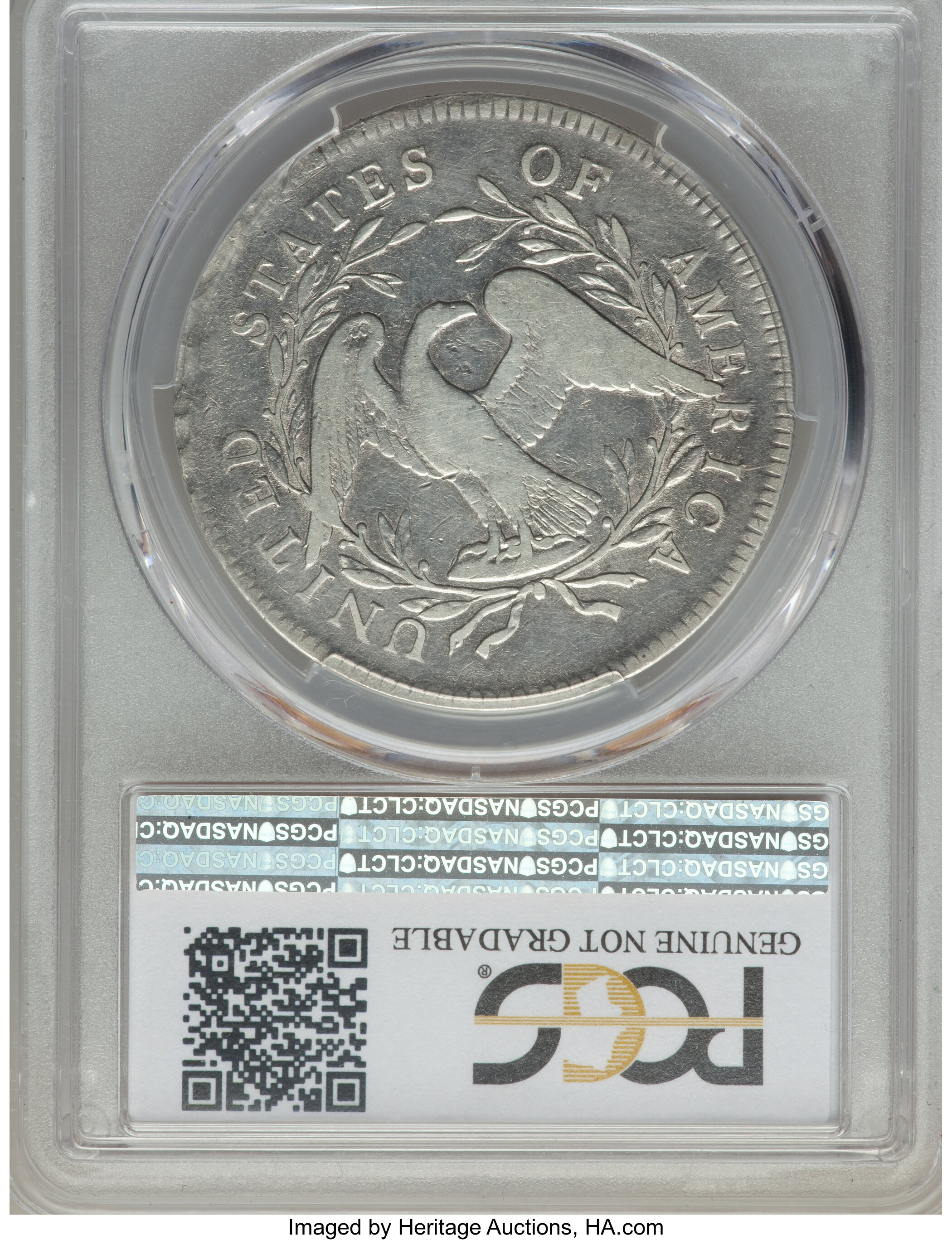 1795 $1  Flowing Hair, 2 Leaves, B-4, BB-14 AG2 thumbnail 16