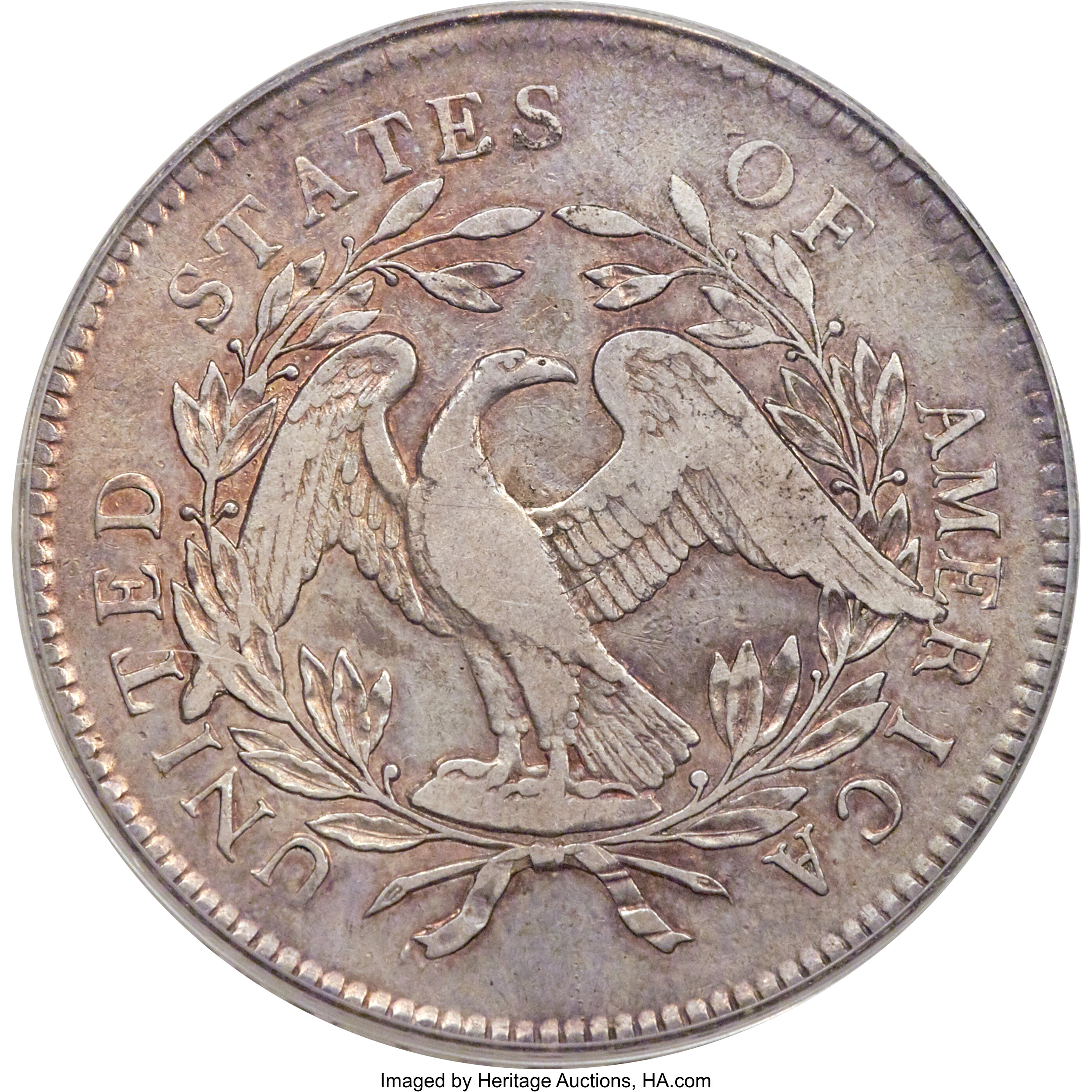 1795 $1  Flowing Hair, Silver Plug, 3 Leaves, B-7, BB-18 VG8 CAC thumbnail 22