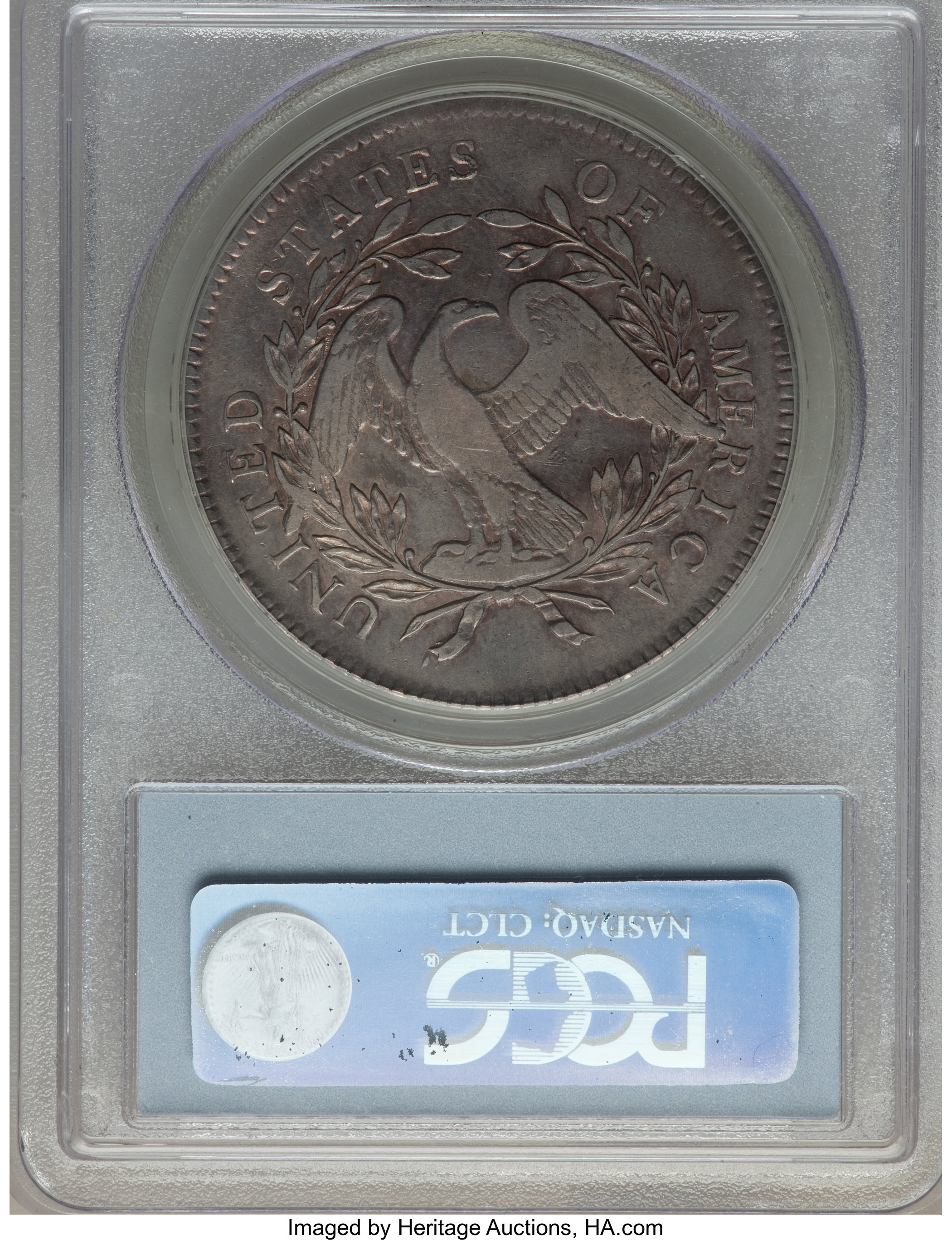 1795 $1  Flowing Hair, Silver Plug, 3 Leaves, B-7, BB-18 VG8 CAC thumbnail 24