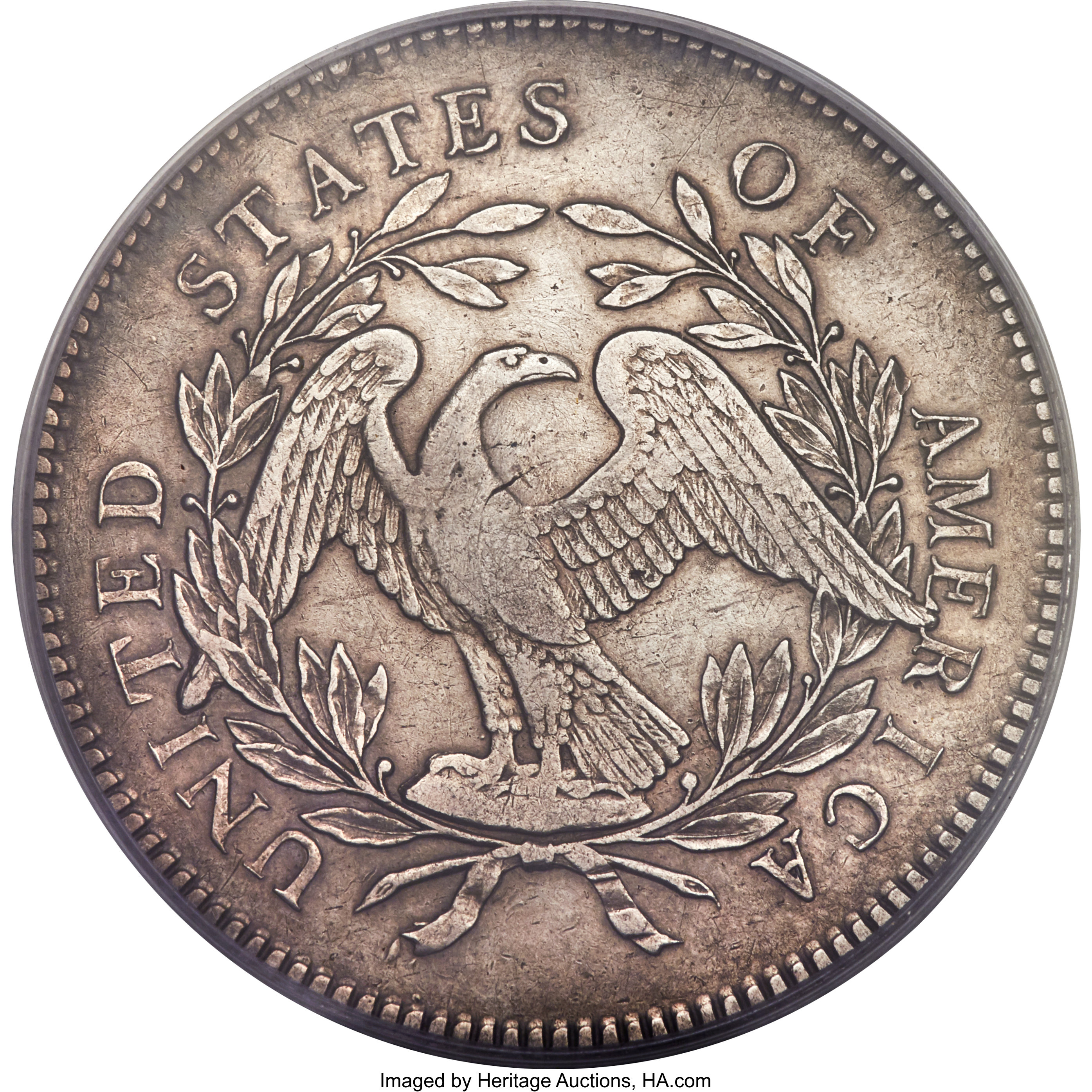 1795 $1  Flowing Hair, Silver Plug, 3 Leaves, B-7, BB-18 VF30 CAC thumbnail 6