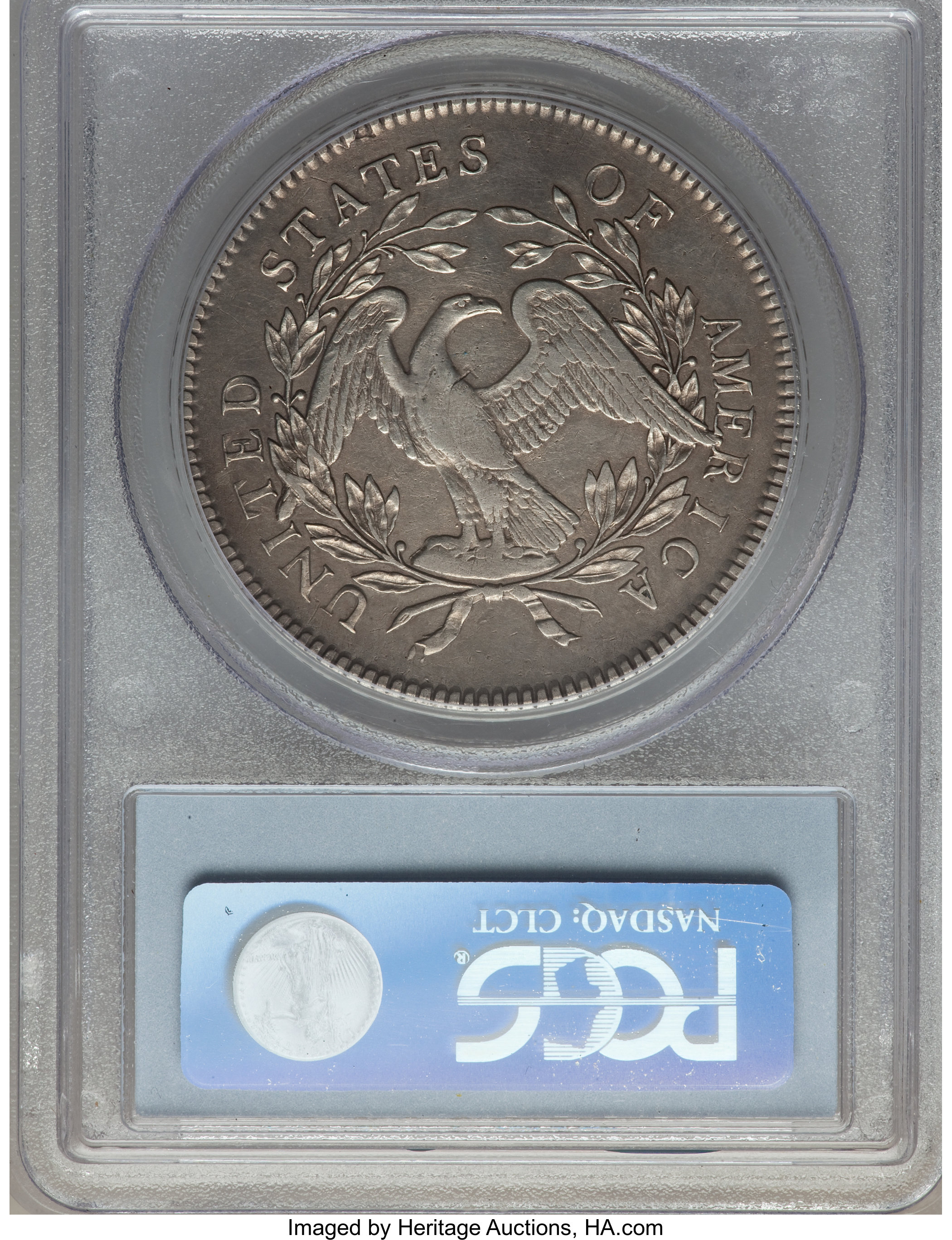 1795 $1  Flowing Hair, Silver Plug, 3 Leaves, B-7, BB-18 VF30 CAC thumbnail 8