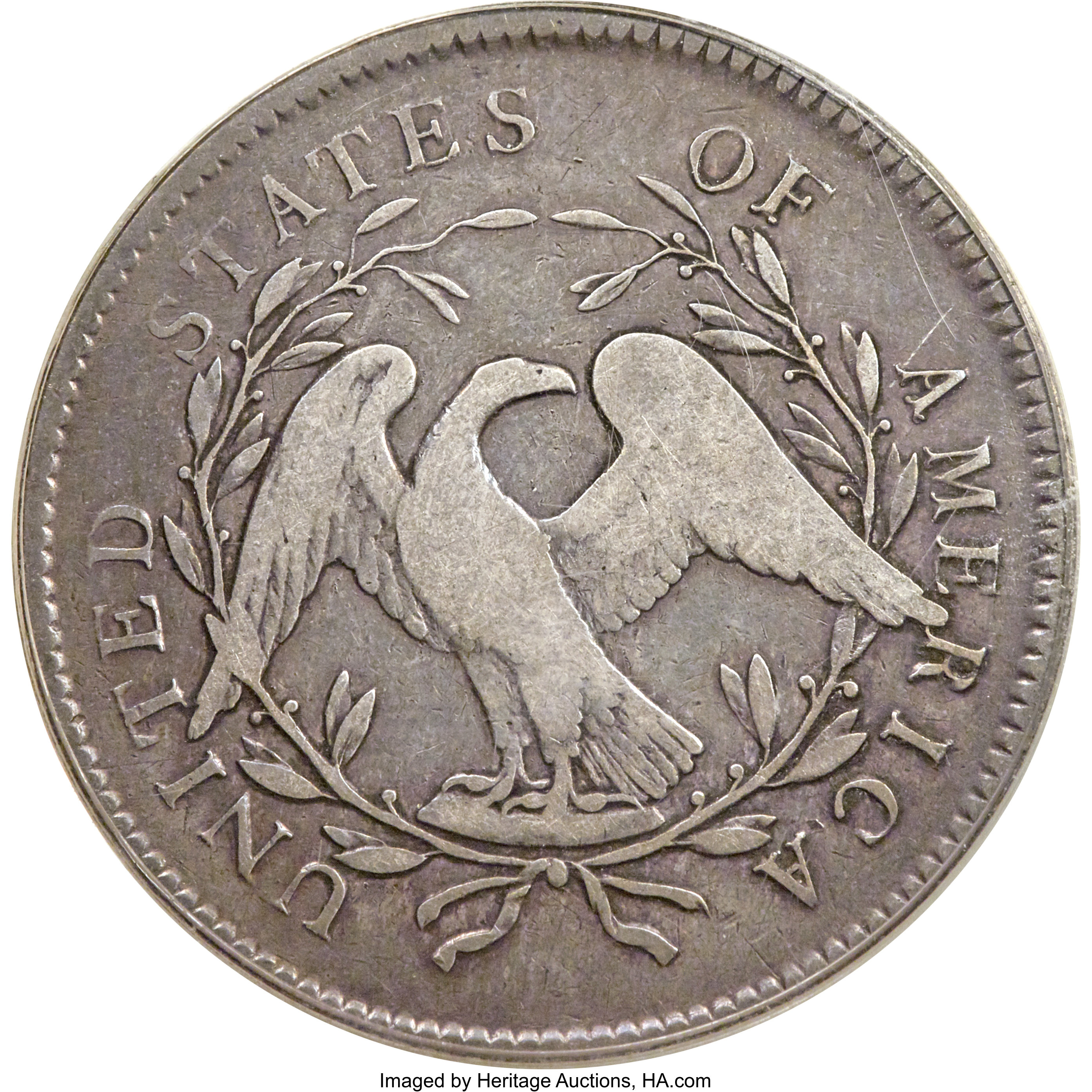 1795 $1  Flowing Hair, Silver Plug, 2 Leaves, B-1, BB-21 P1 thumbnail 9