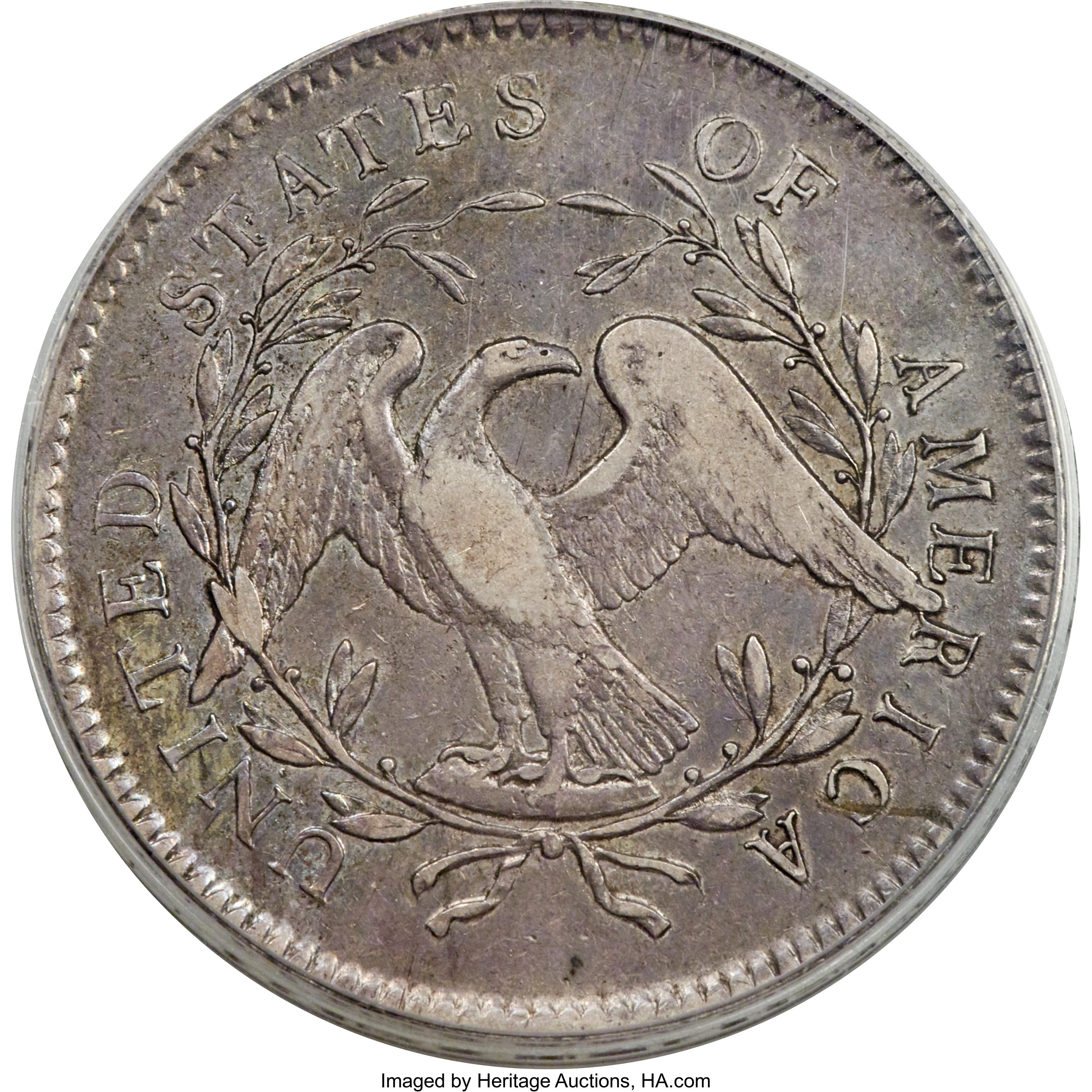 1795 $1  Flowing Hair, Silver Plug, 2 Leaves, B-1, BB-21 XF40 thumbnail 2