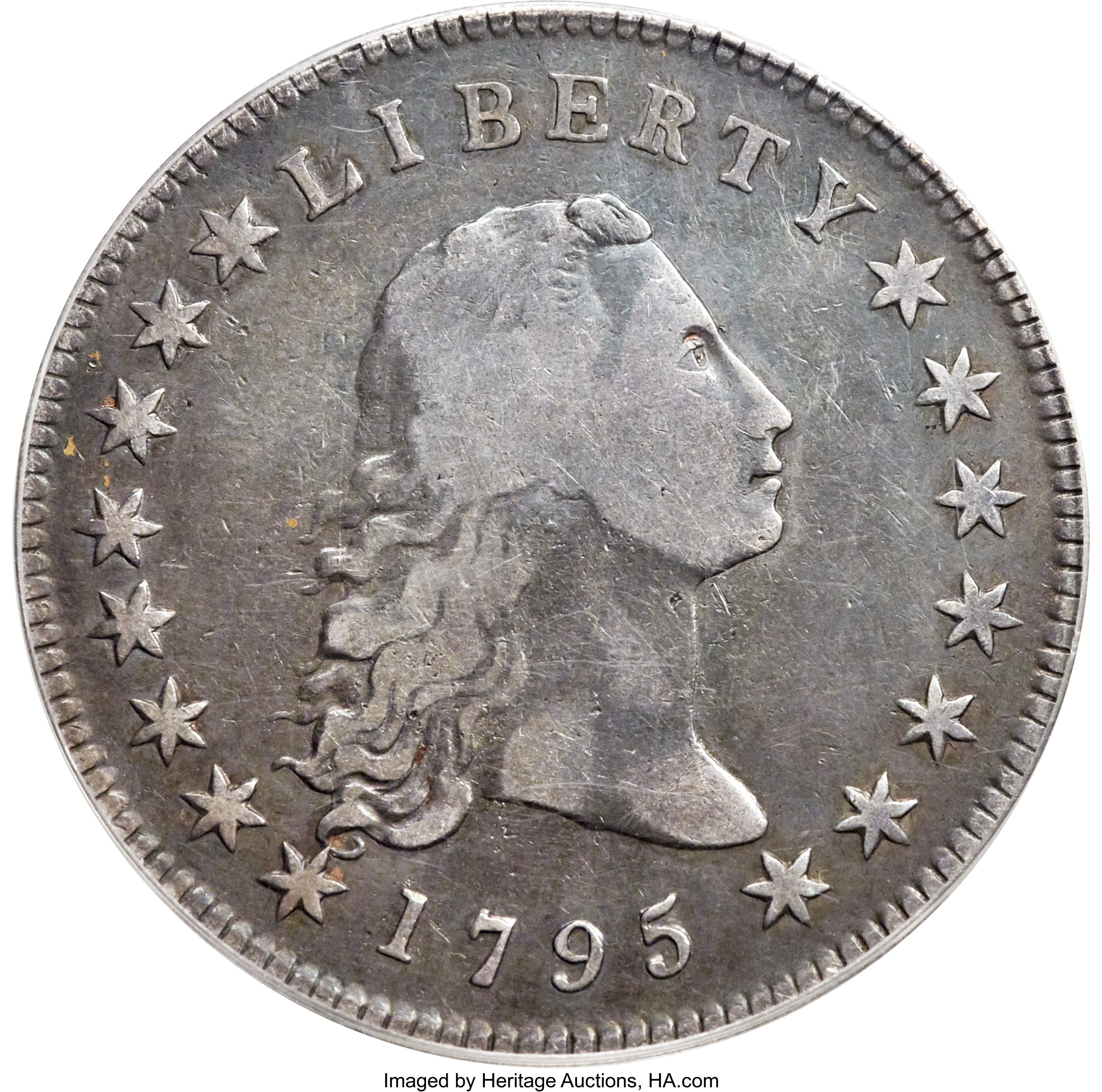 1795 $1  Flowing Hair, 3 Leaves, B-7, BB-18 P1 thumbnail 7