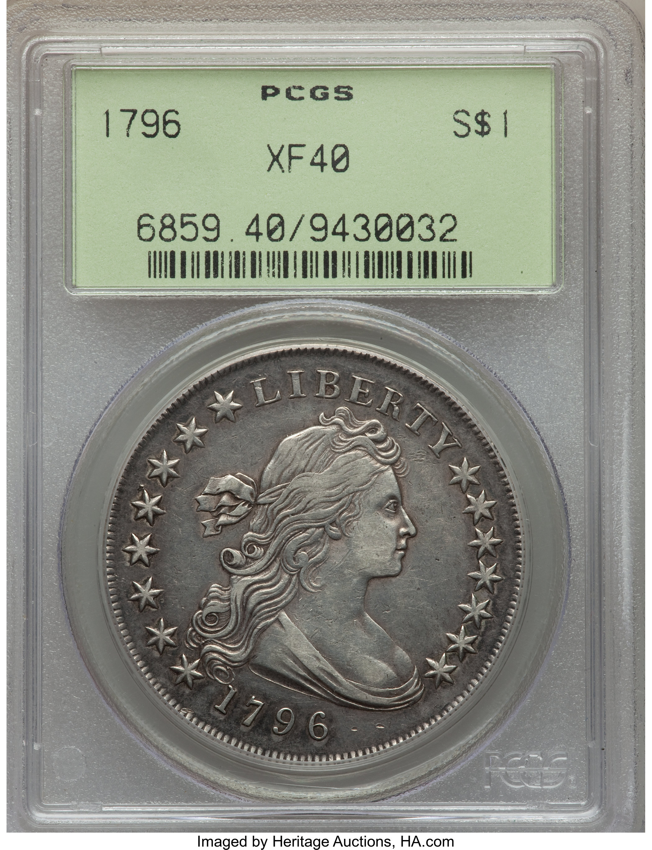 1796 $1  Small Date, Small Letters, B-2, BB-63 XF45 CAC thumbnail 9