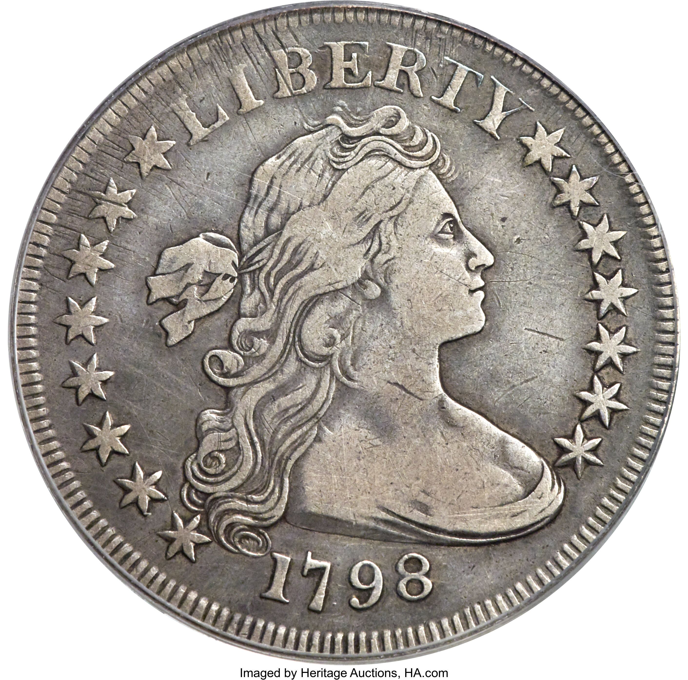 1798 $1 Small Eagle, 15 Stars, B-2, BB-81, R.3, VF20 PCGS. ...