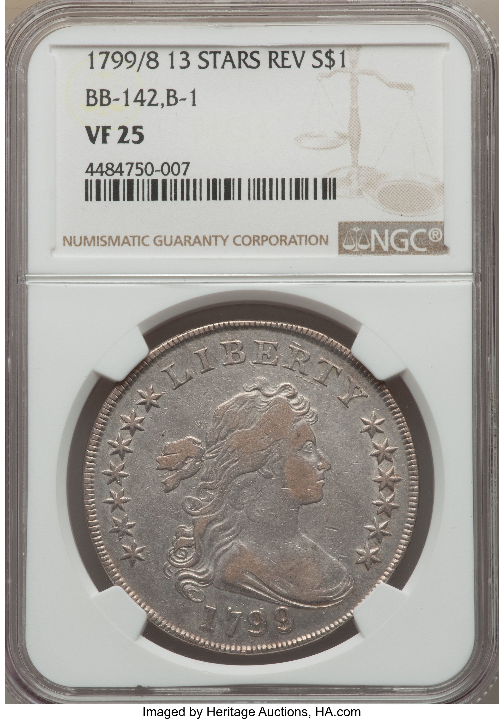 1799/8 $1  13 Stars Reverse, B-1, BB-142 AG2 thumbnail 20