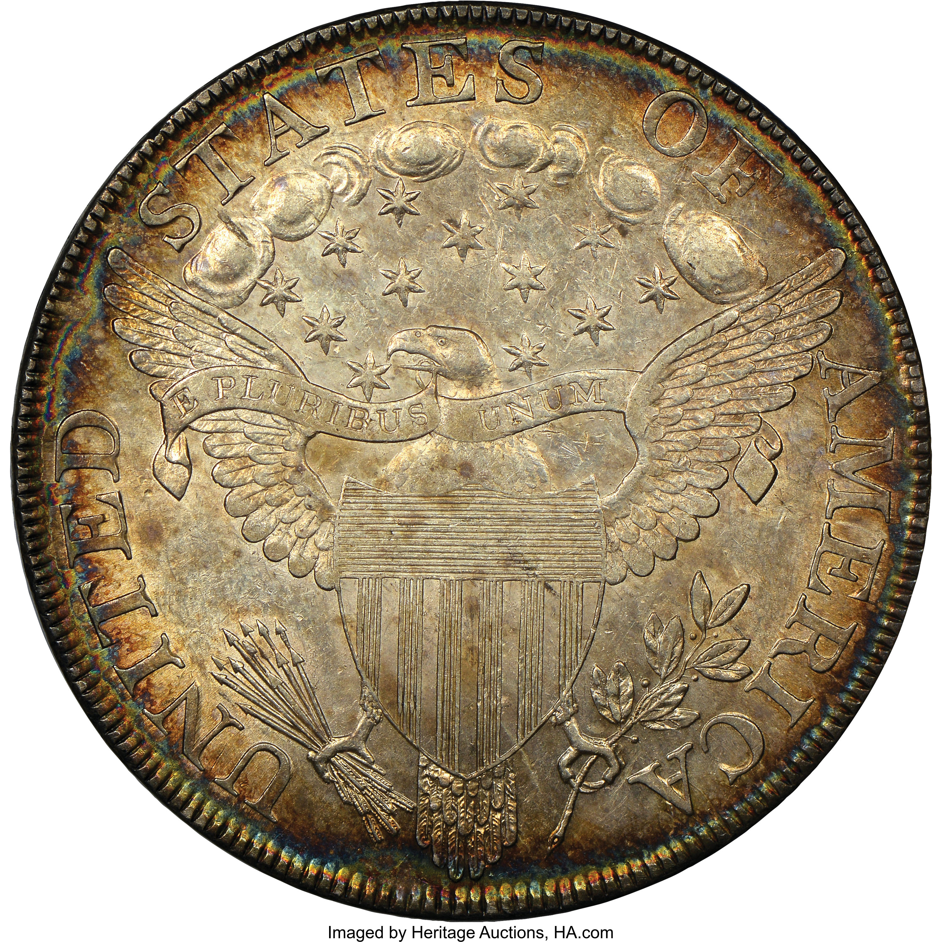 1798 $1  Large Eagle, Pointed 9, Close Date, B-31, BB-115 MS60 thumbnail 7