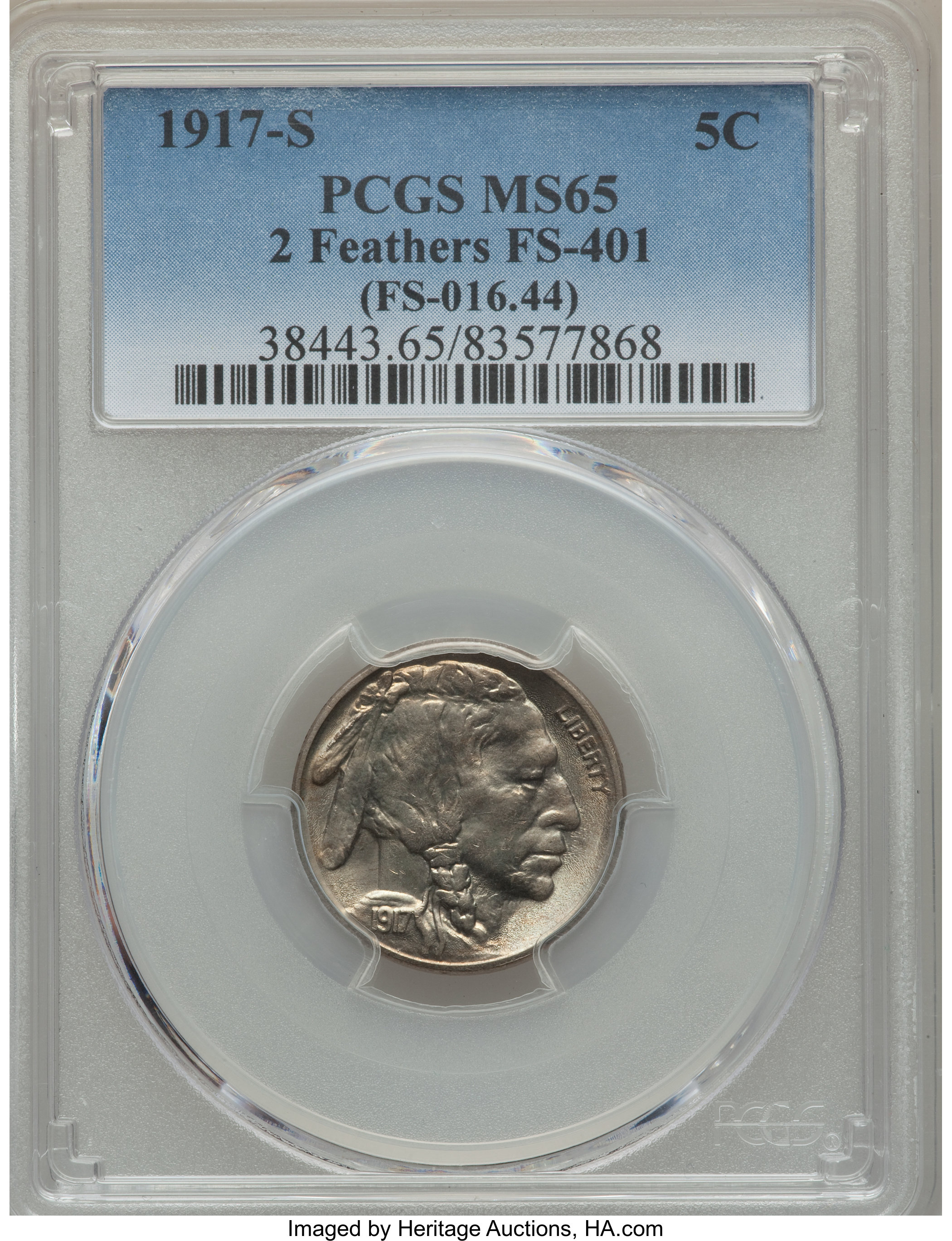 1917-S 5c 2 Feathers, FS-401 MS62 CAC thumbnail 12