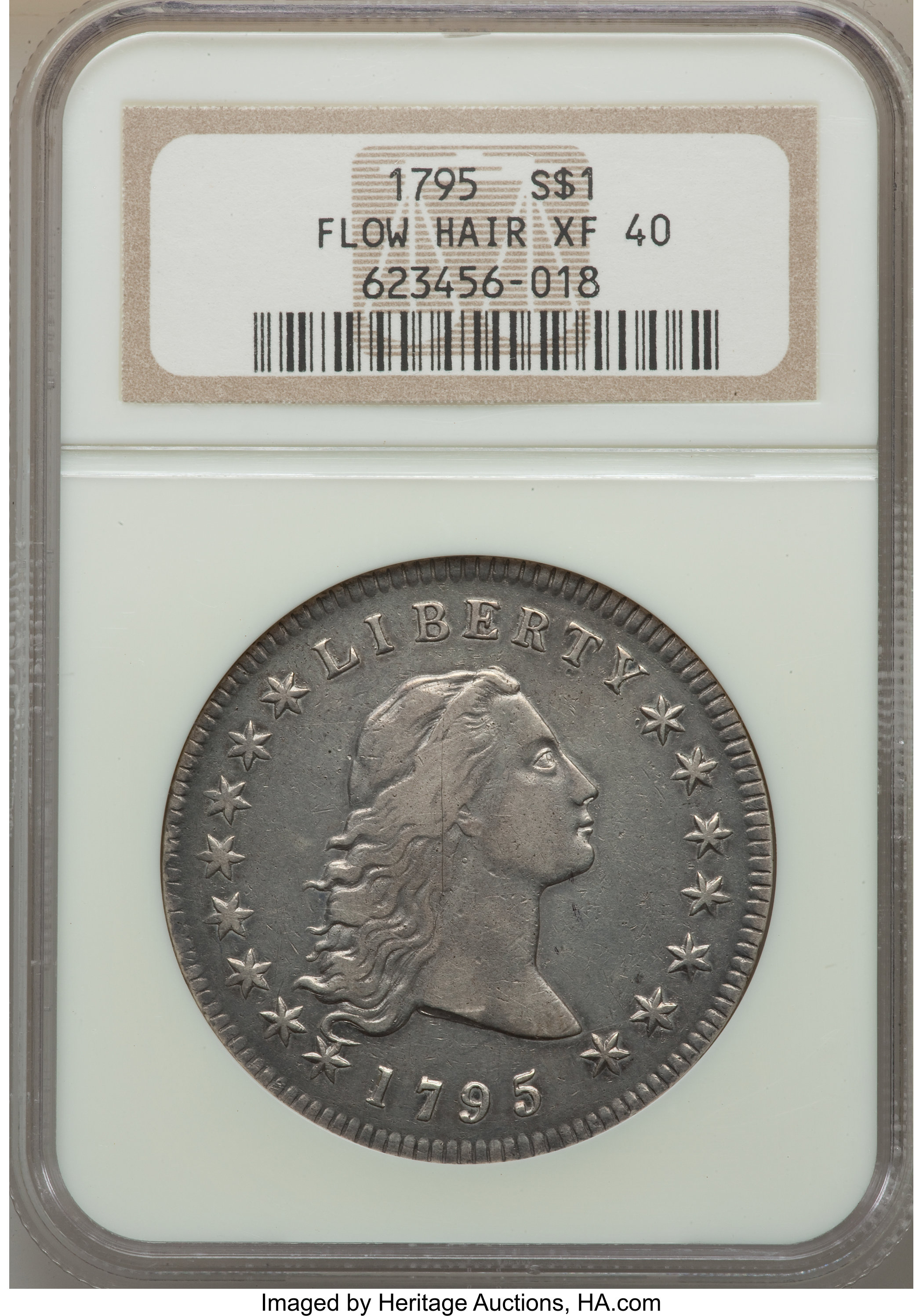 1795 $1  Flowing Hair, 3 Leaves, B-12, BB-26 MS63 CAC thumbnail 15