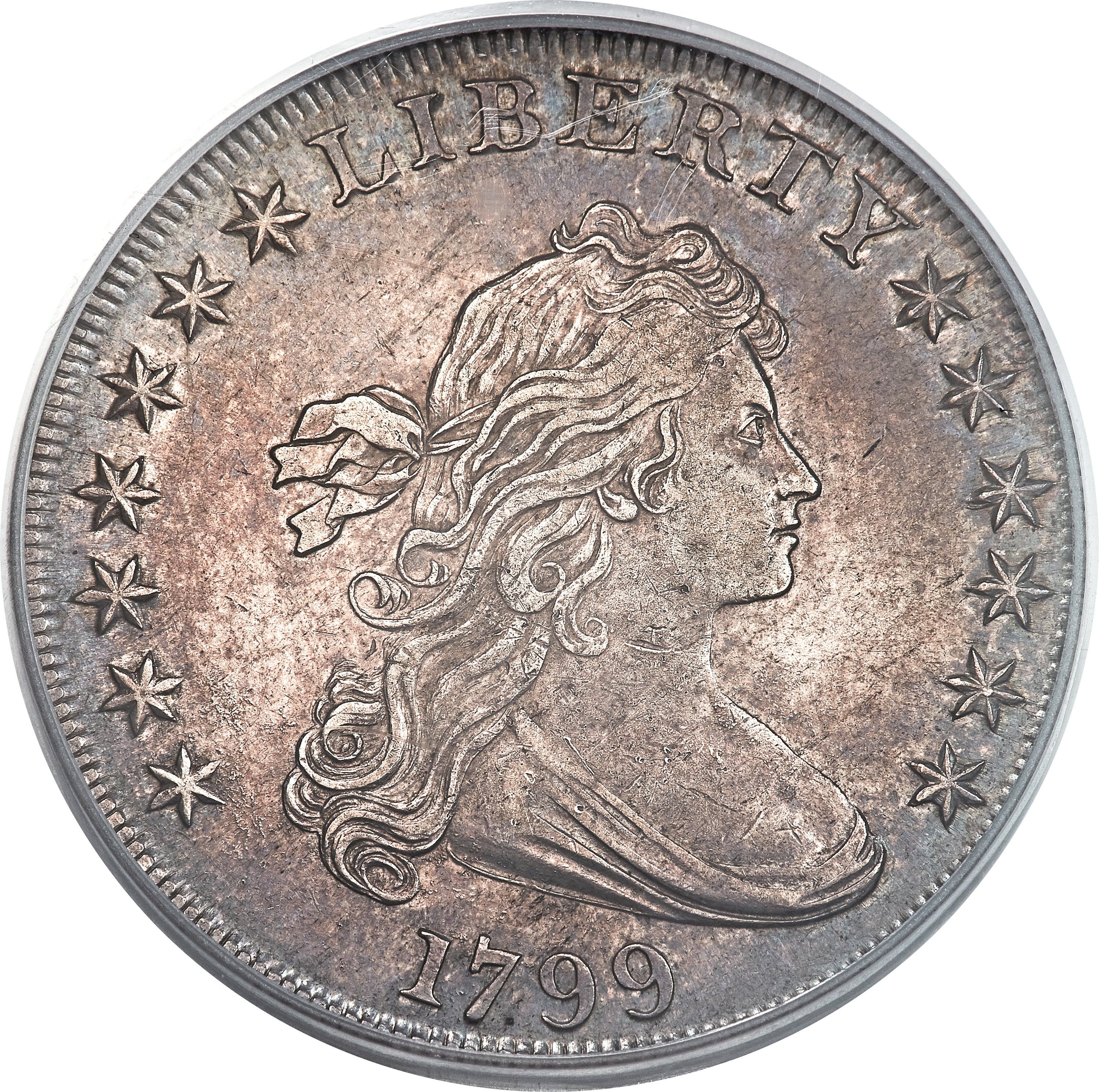 1799 $1 7x6 Stars, B-8a, BB-165, R.3, AU55 PCGS. ...