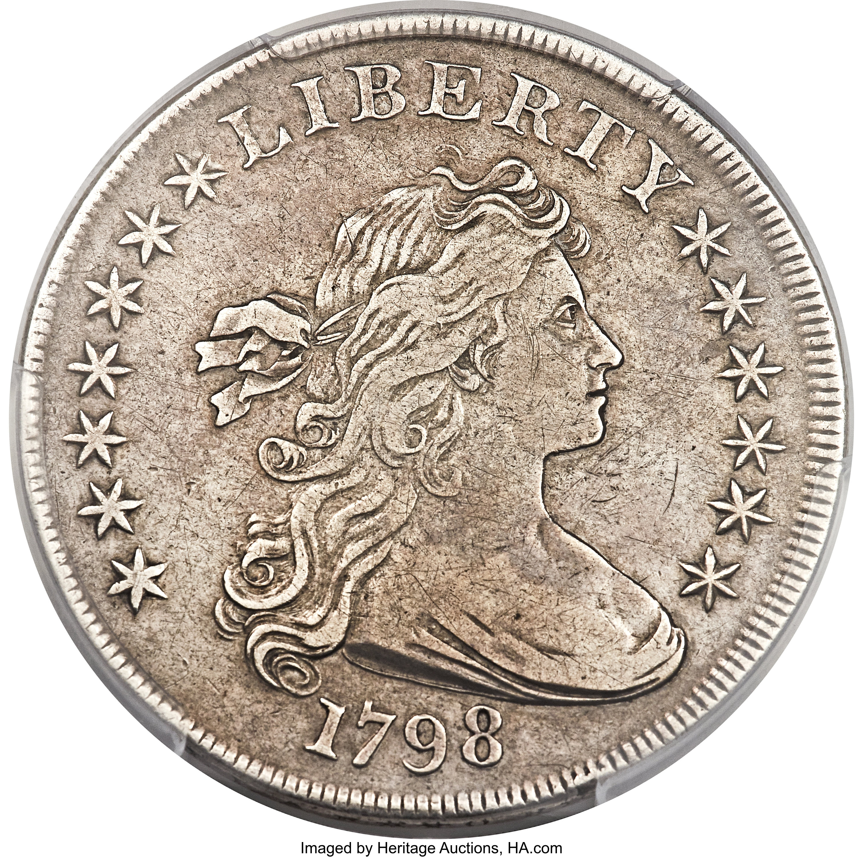 1798 $1  Large Eagle, Pointed 9, Close Date, B-27, BB-113 AG3 thumbnail 19