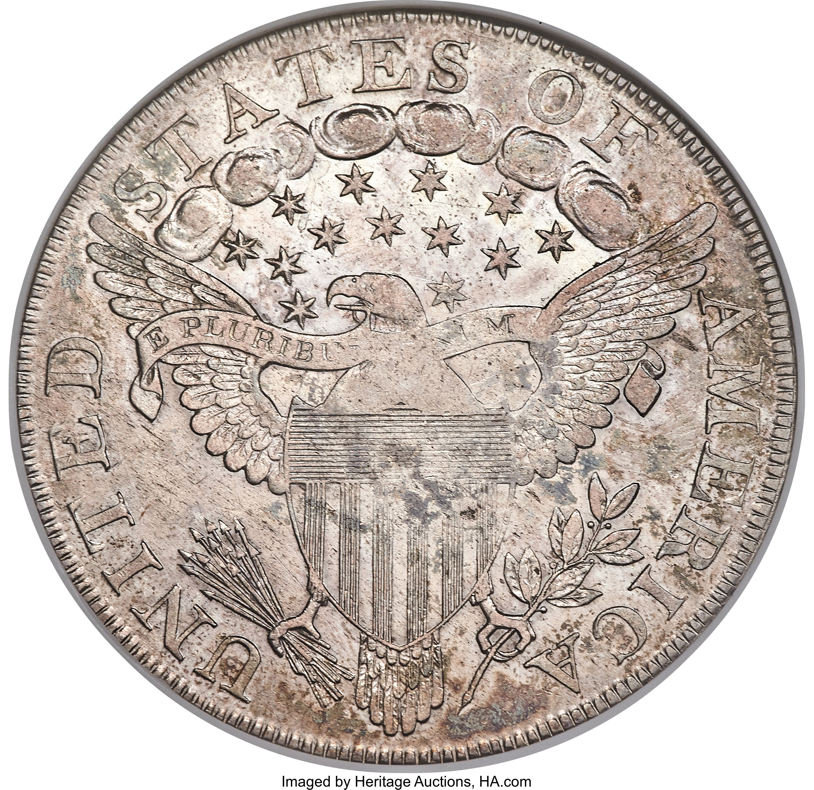 1798 $1  Large Eagle, Pointed 9, 5 Berries, B-11, BB-111 AU50 thumbnail 15