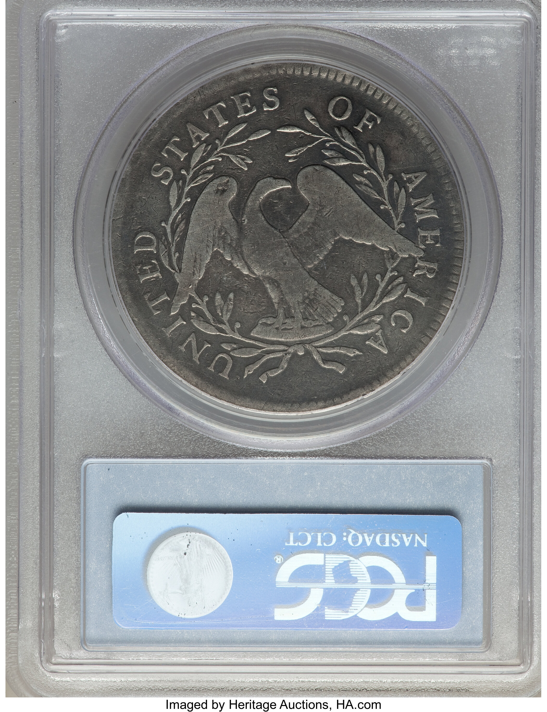 1795 $1  Flowing Hair, 2 Leaves, B-4, BB-14 AG2 thumbnail 8