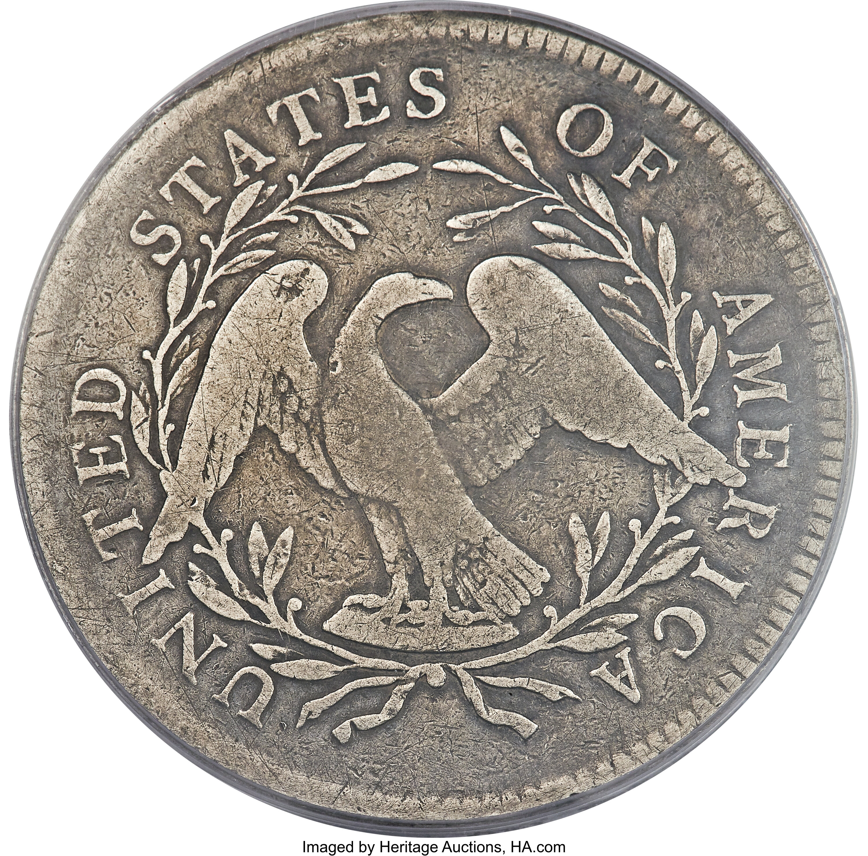 1795 $1  Flowing Hair, 2 Leaves, B-4, BB-14 AG2 thumbnail 9