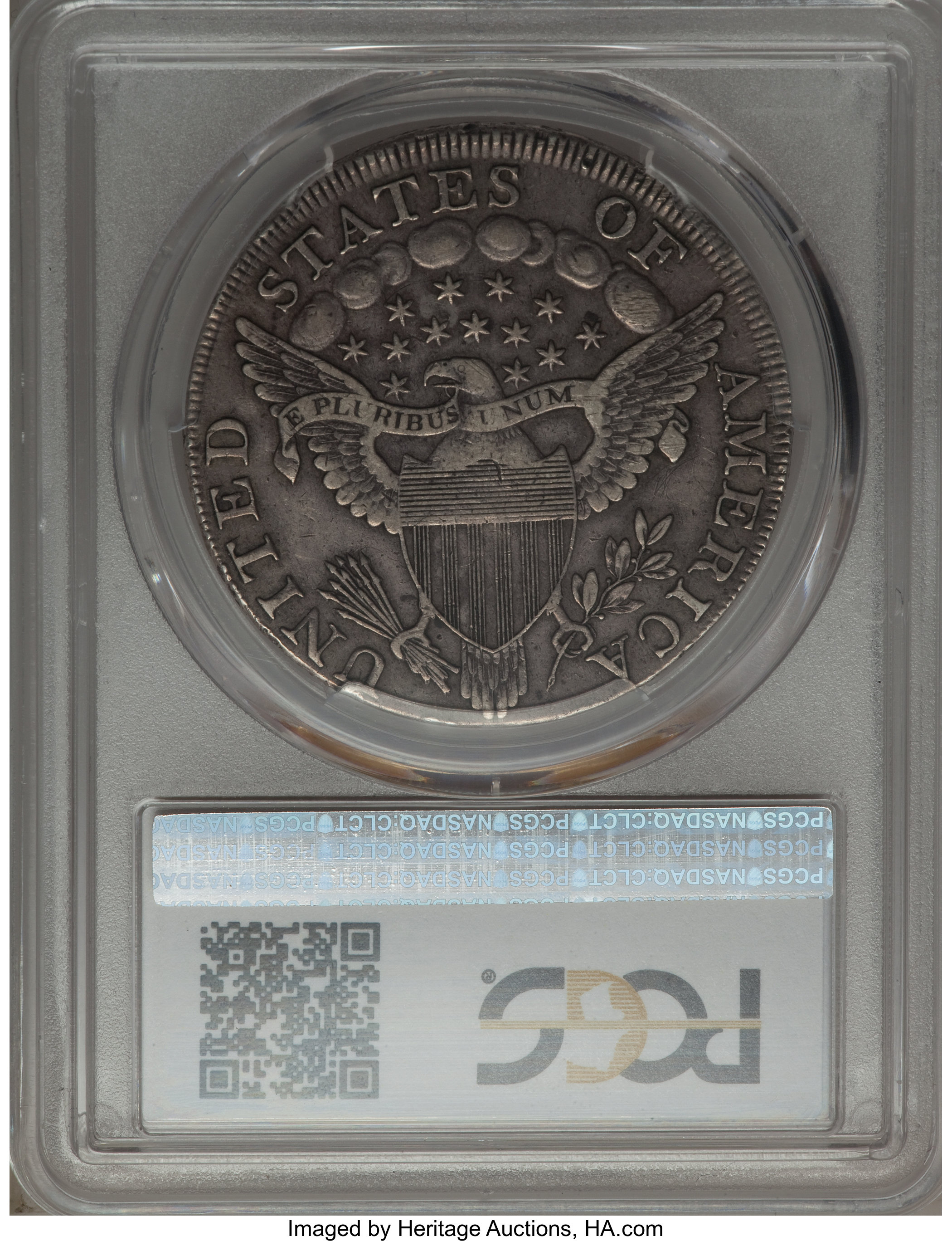1798 $1  Large Eagle, Knob 9, 4 Vertical Lines, B-7, BB-95 XF45 CAC thumbnail 4