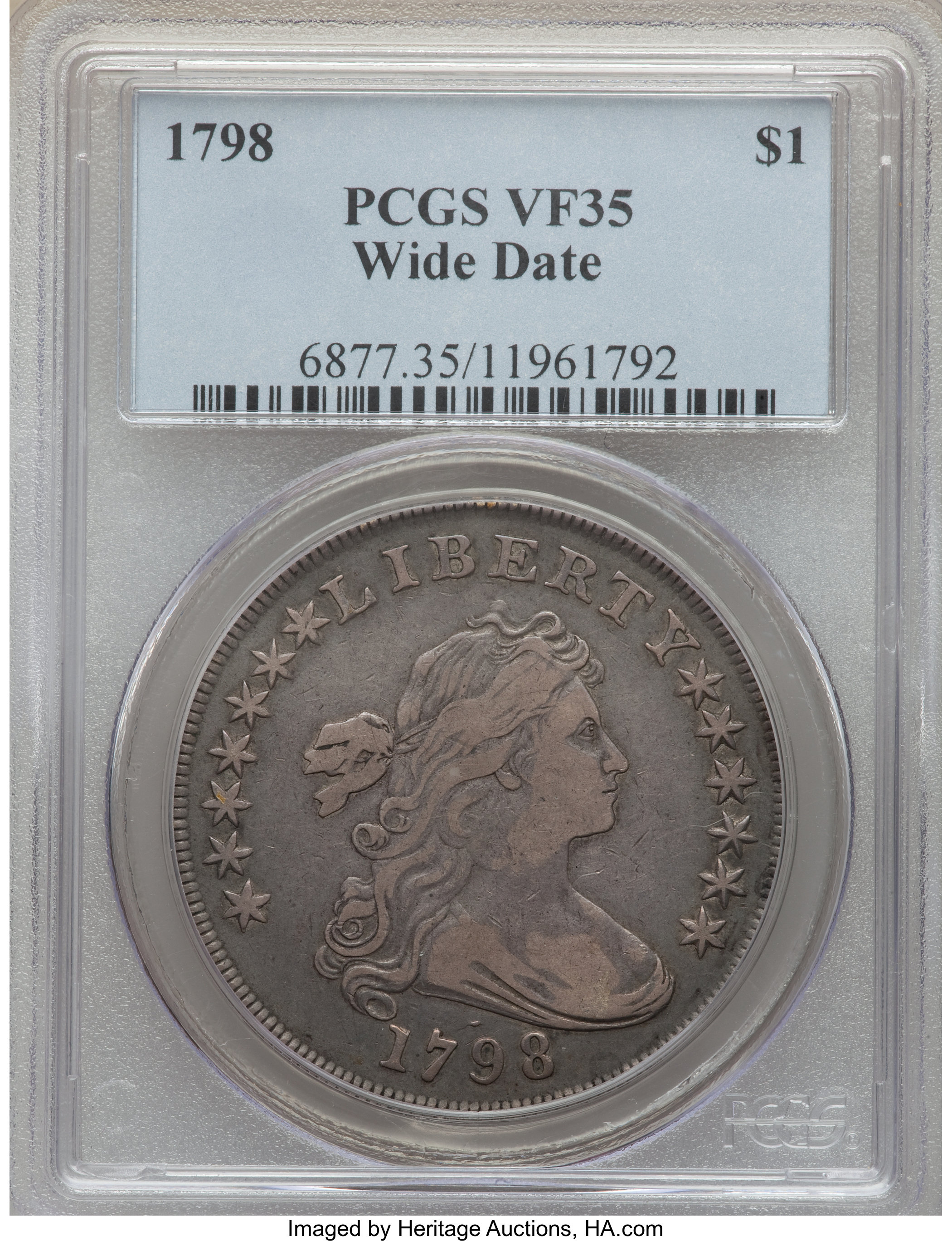 1798 $1  Large Eagle, Pointed 9, Wide Date, B-20, BB-102 G6 thumbnail 18