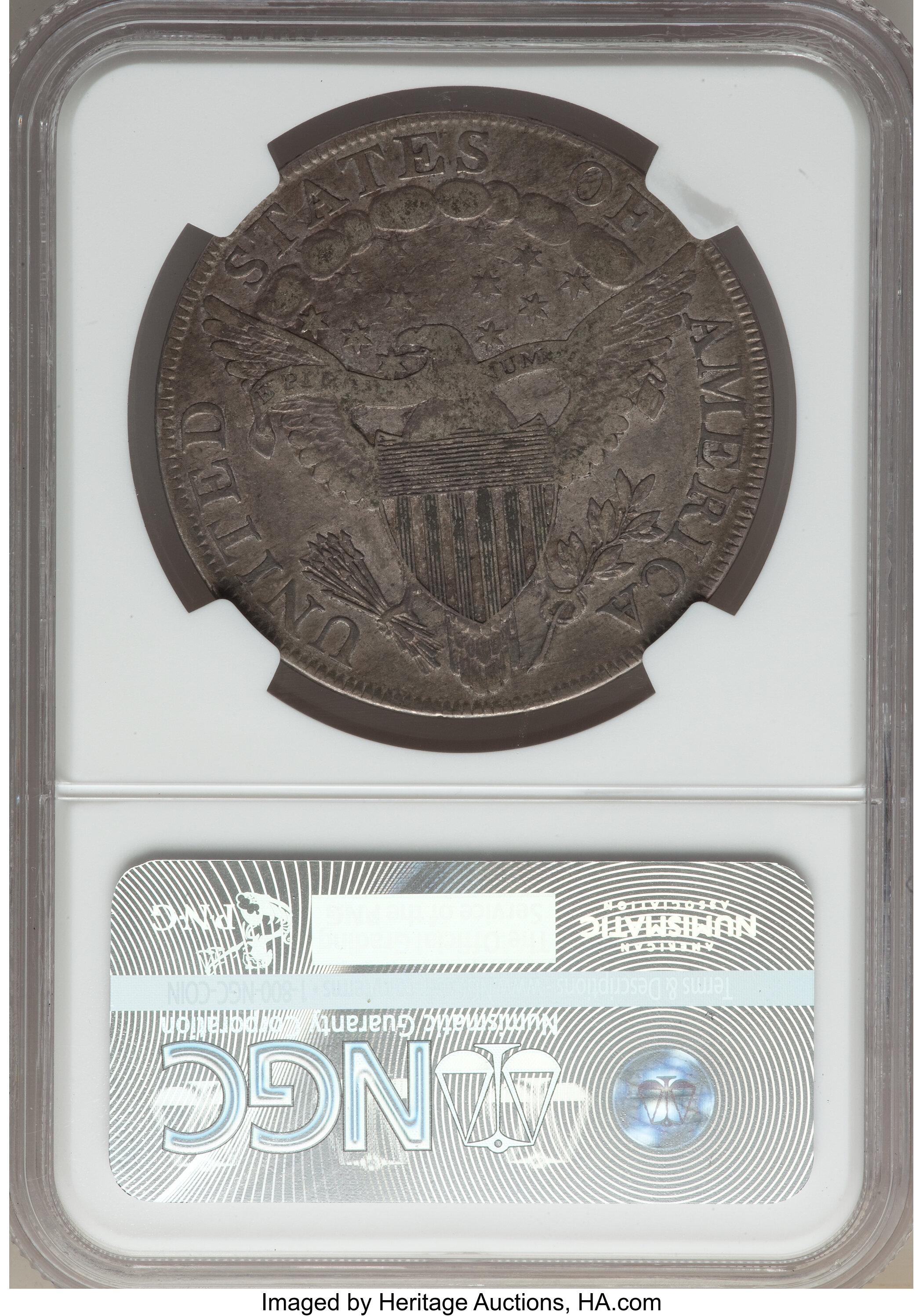 1798 $1  Large Eagle, Pointed 9, Close Date, B-29, BB-119 F12 CAC thumbnail 17