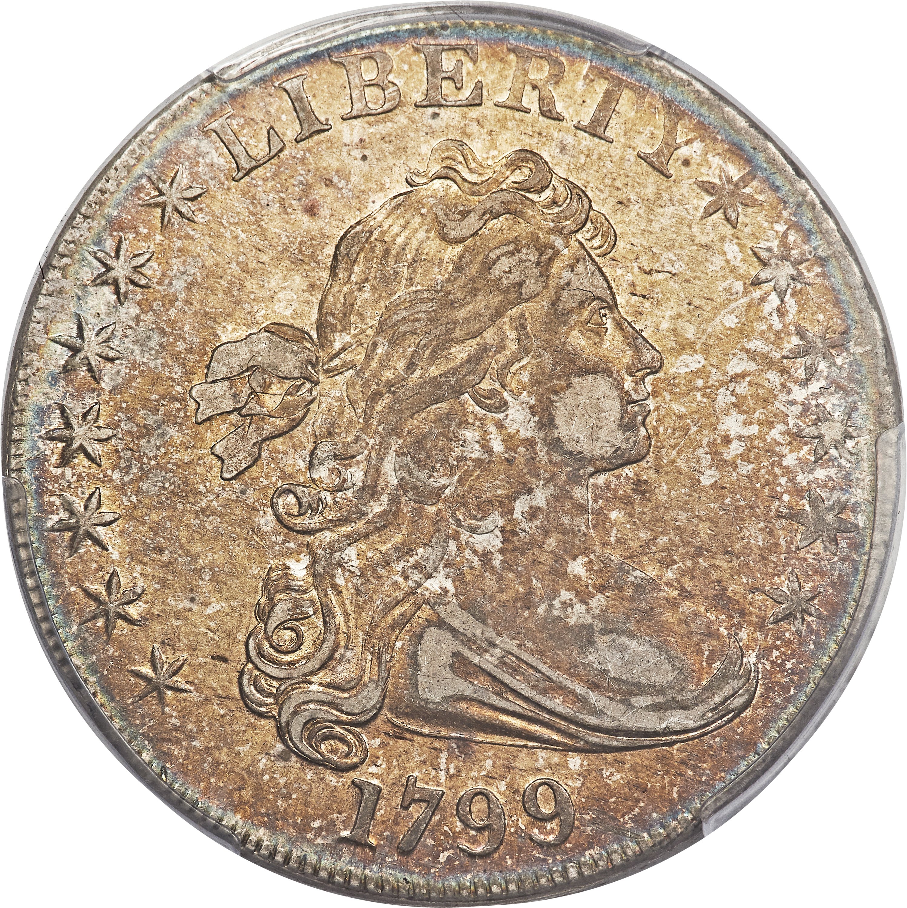1799 $1 7x6 Stars, B-17, BB-164, R.2, AU50 PCGS. ...