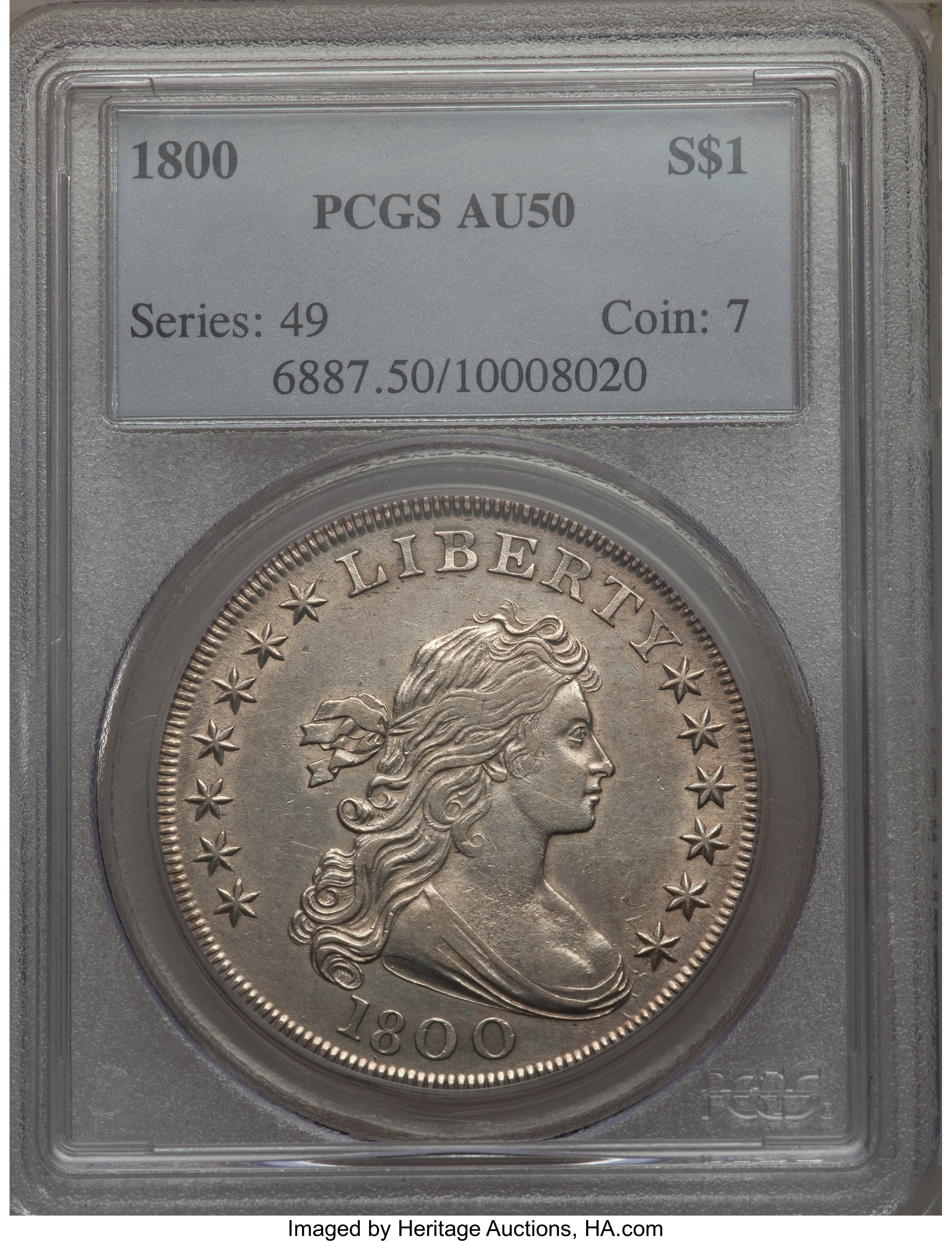 1800 $1  Wide Date, Low 8, B-10, BB-190 MS61 thumbnail 21