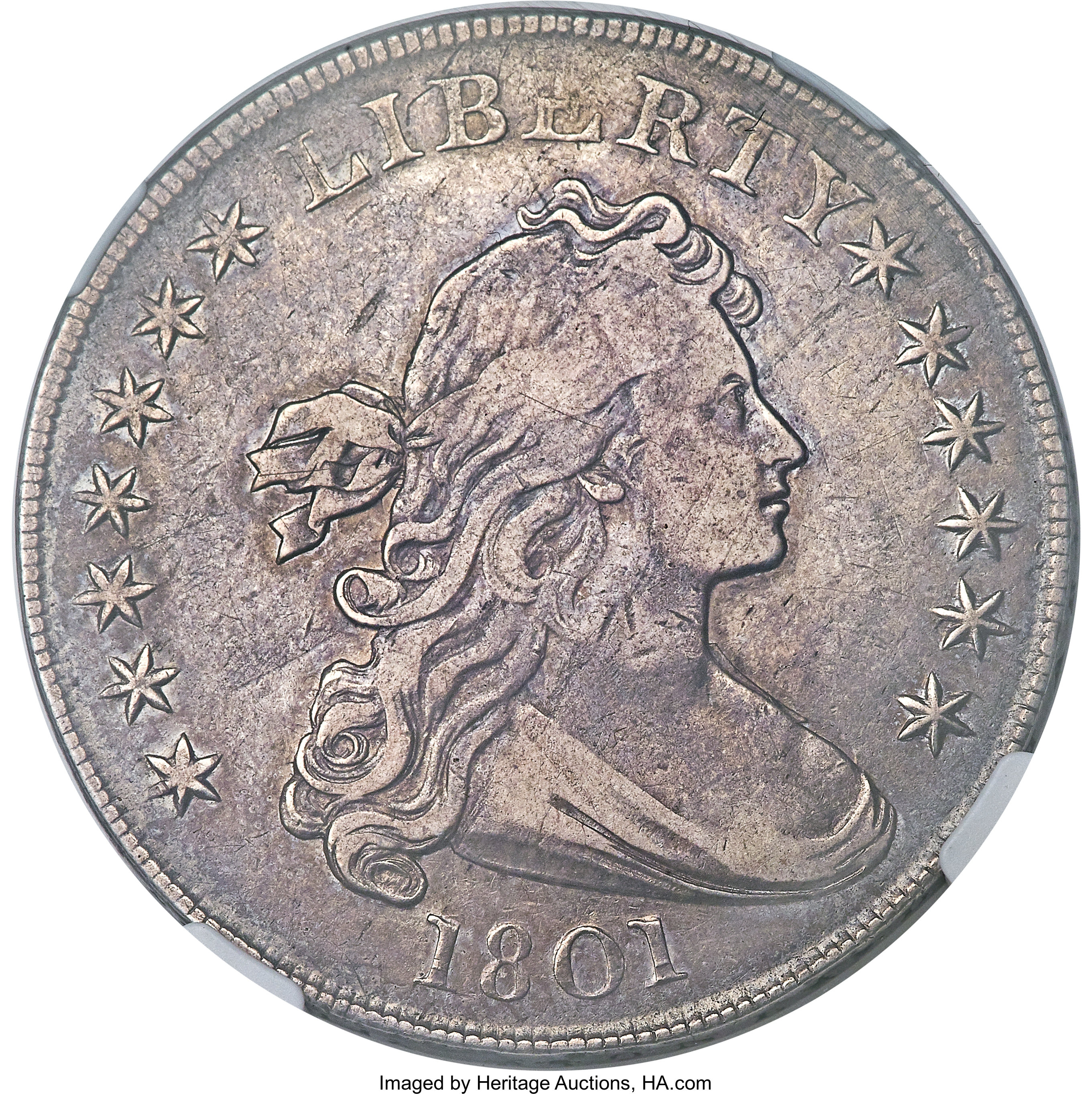 1801 $1 B-2, BB-212, R.3, VF25 NGC. ...