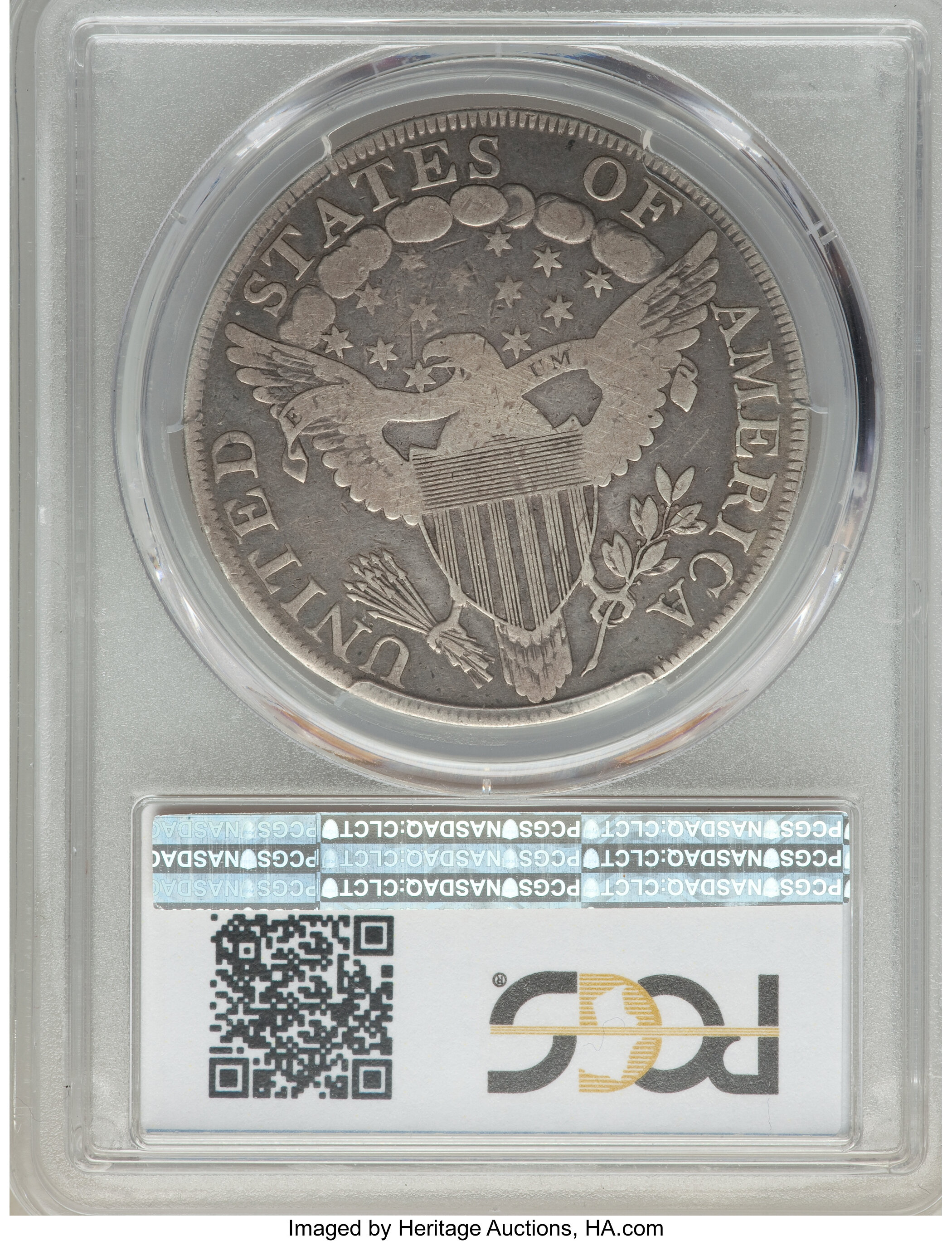 1798 $1  Large Eagle, Pointed 9, Close Date, B-29, BB-119 F12 CAC thumbnail 7
